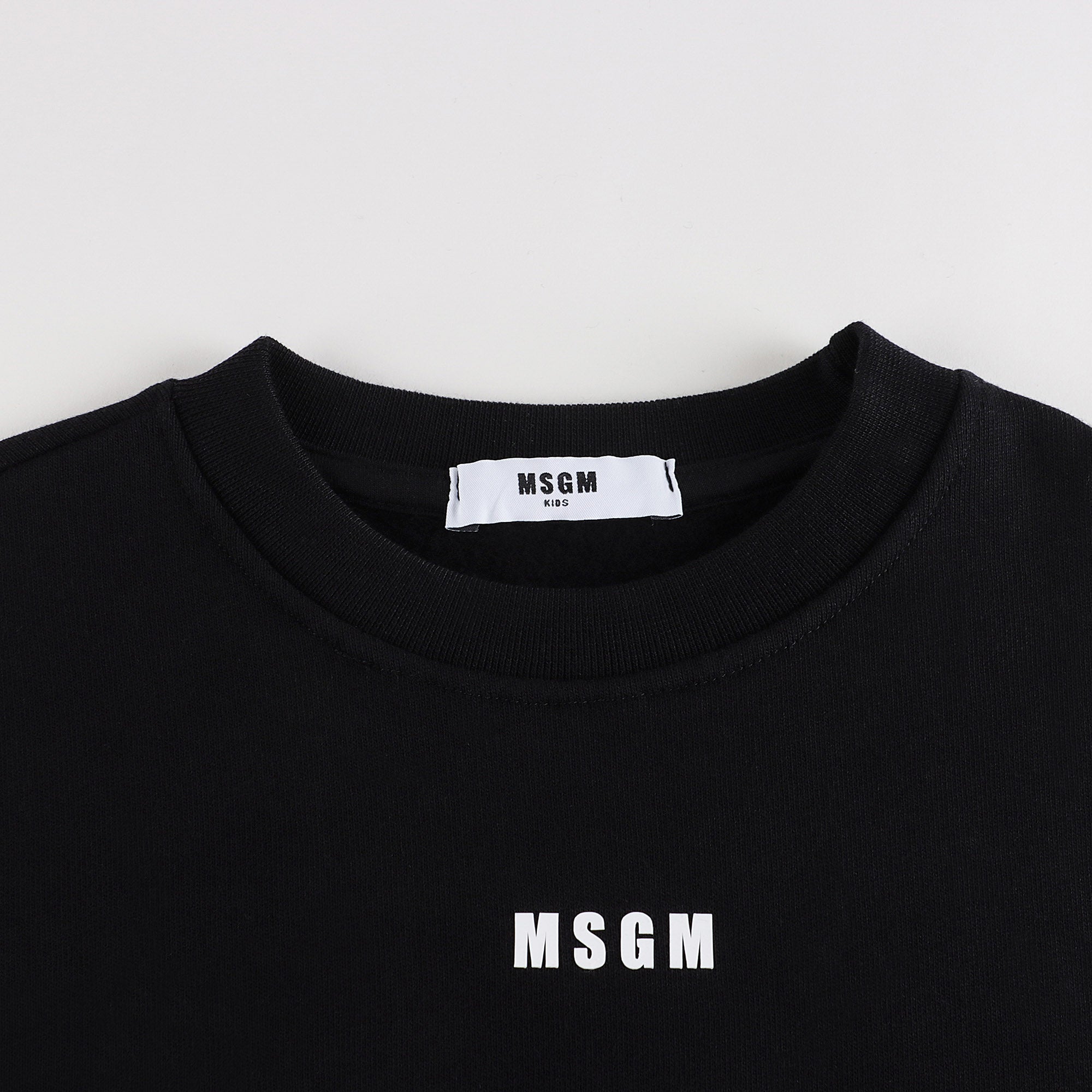 Boys & Girls Black Logo Cotton Sweatshirt