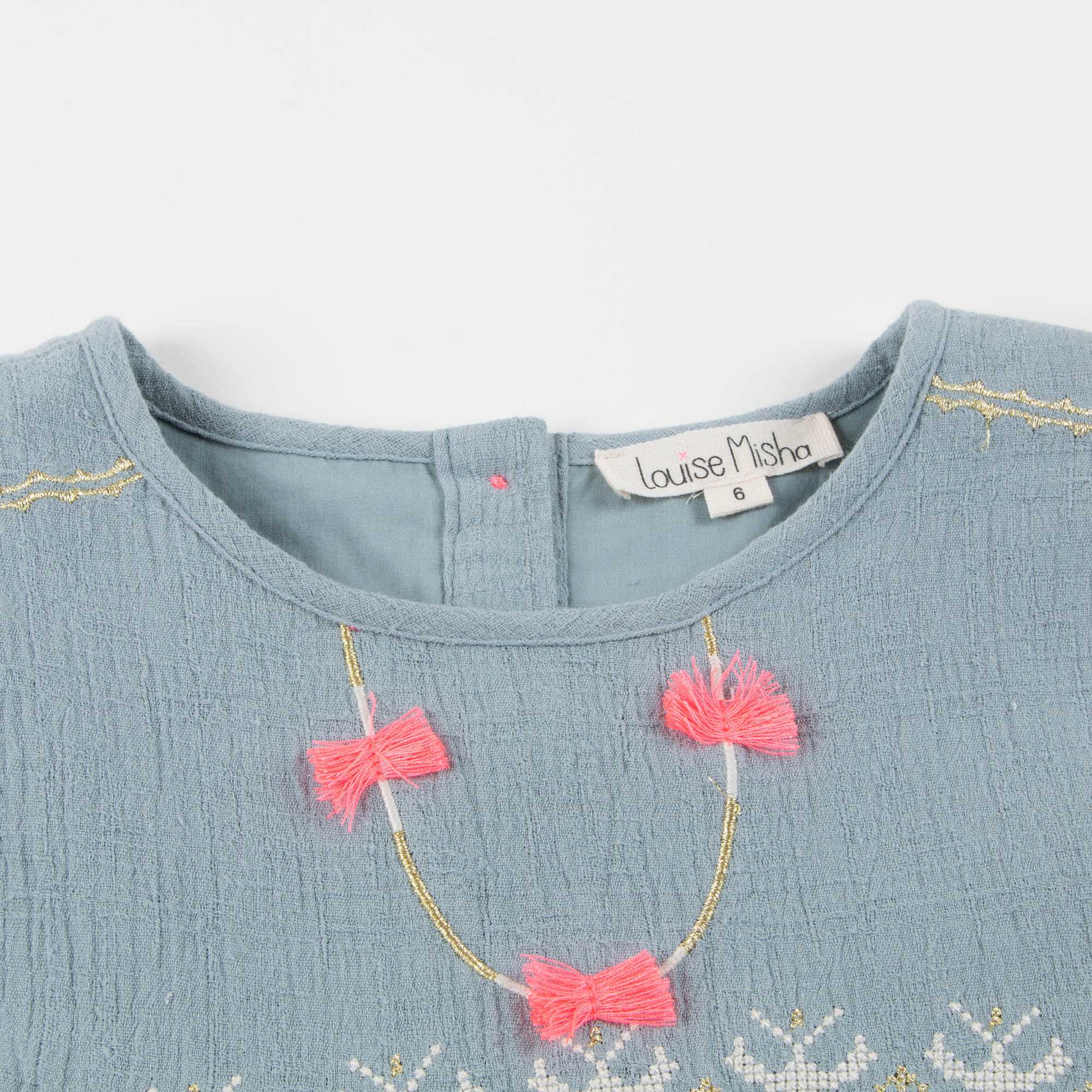 Girls Silver Blue "Numidie" Dress