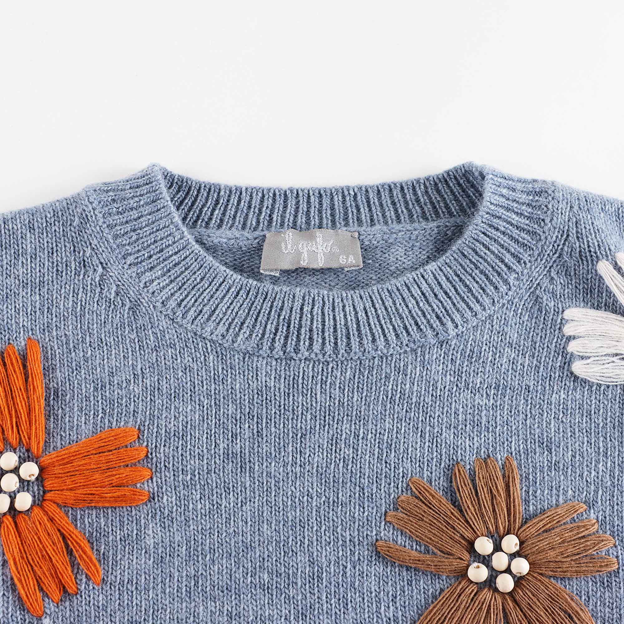 Girls Blue Wool Sweater