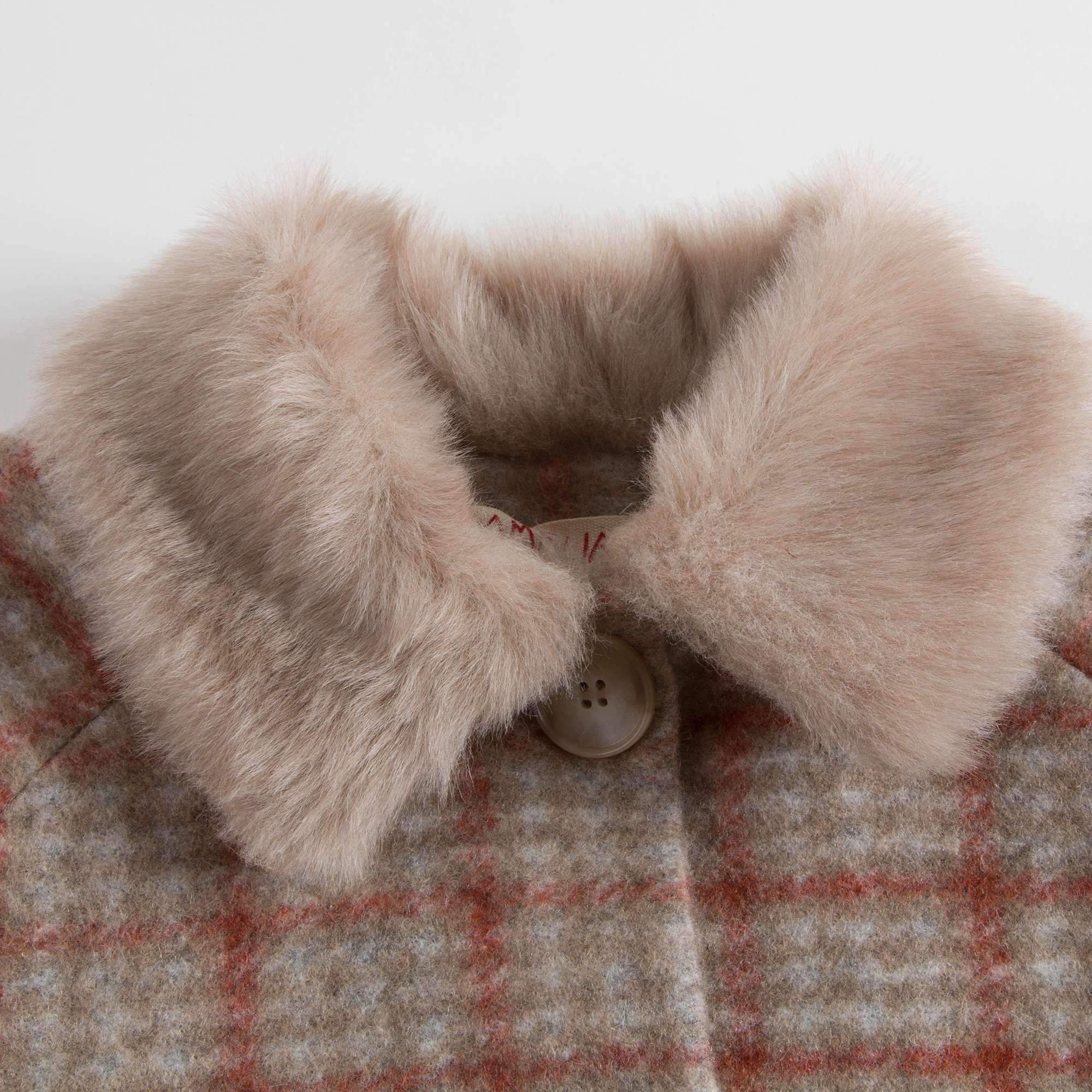 Girls Check Overcoat