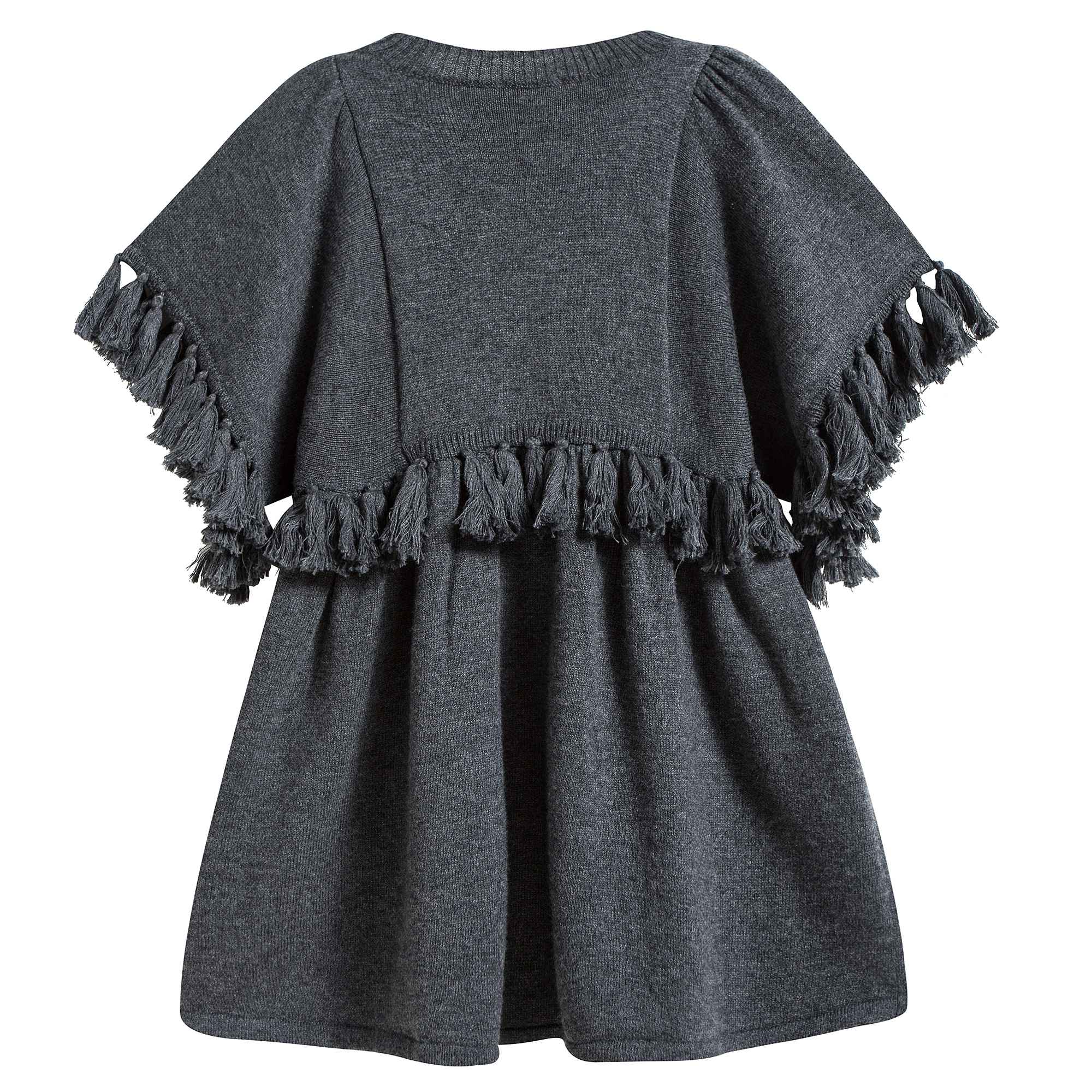 Girls Grey Knitted Dress