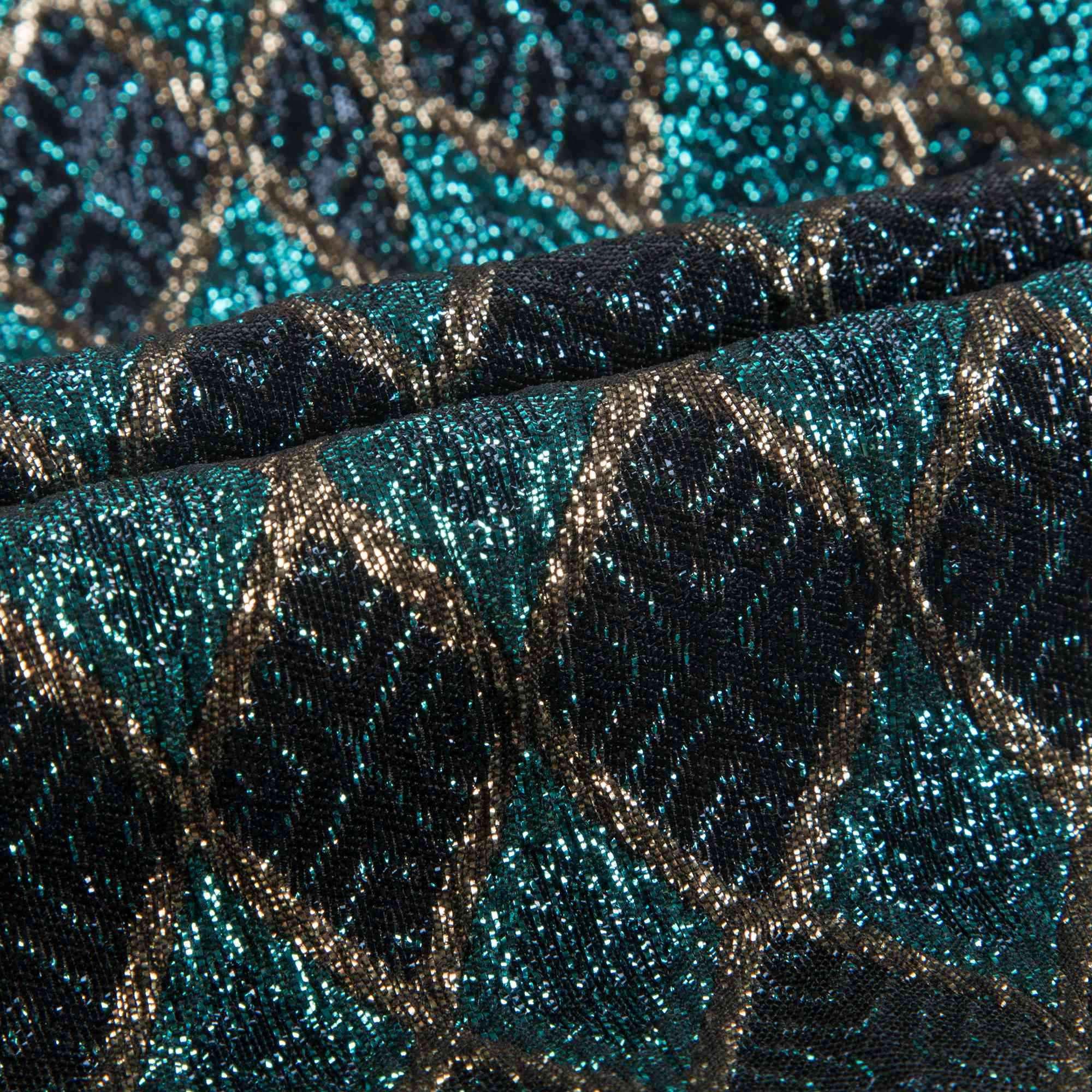 Girls Green & Gold Jacquard Skirt