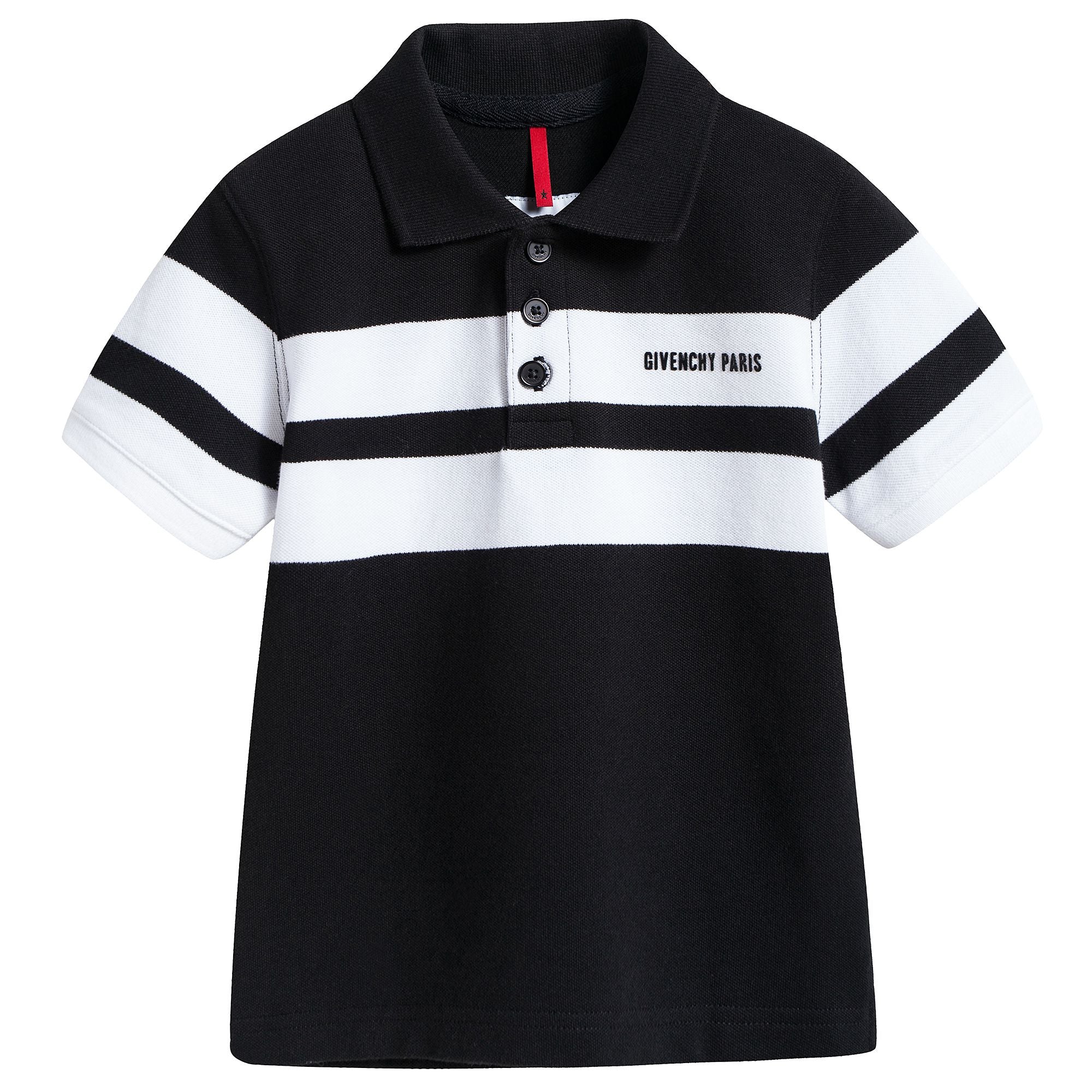 Boys Black & White Logo Polo Shirt
