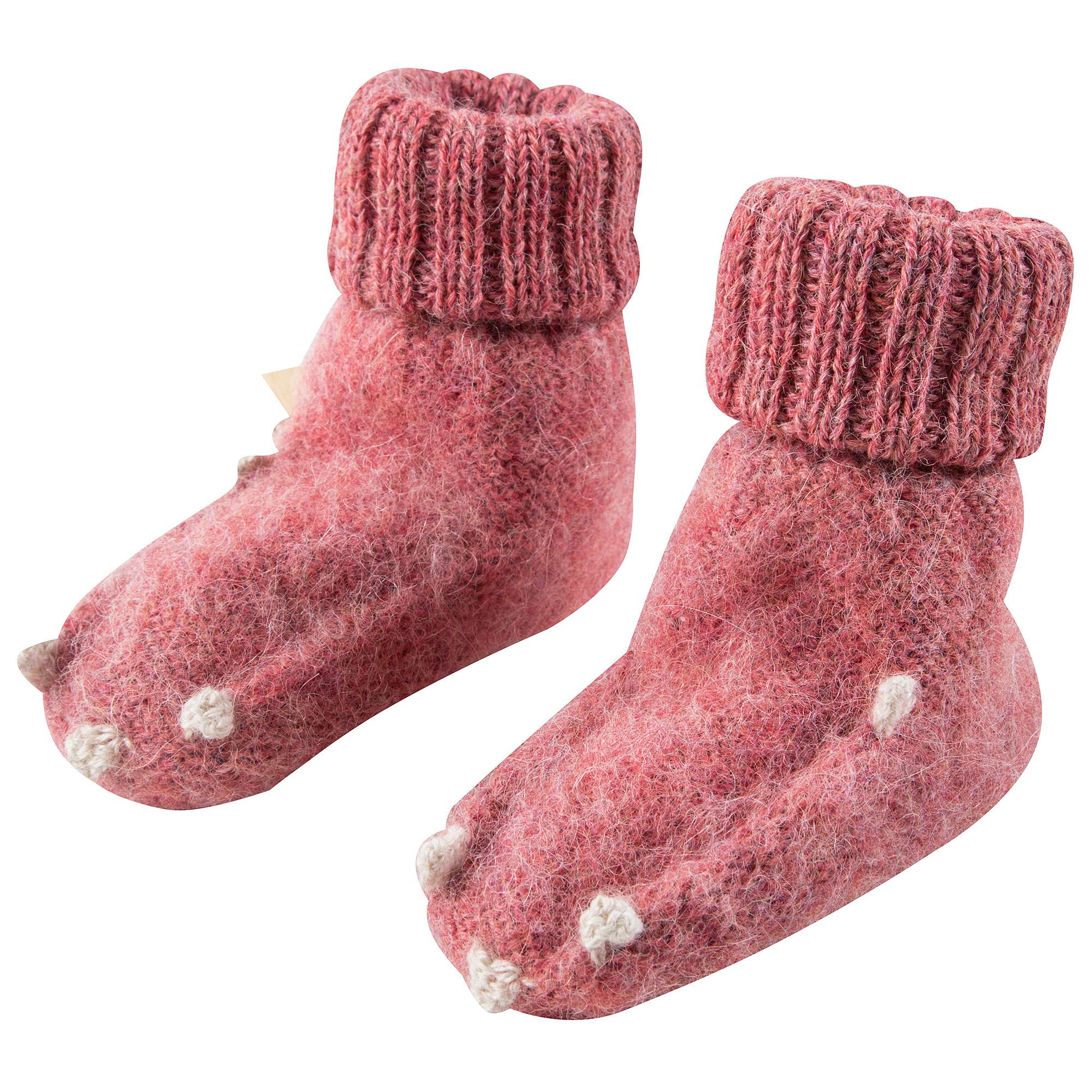 Baby Rose Pink Bunny Alpaca Wool Animal Booties