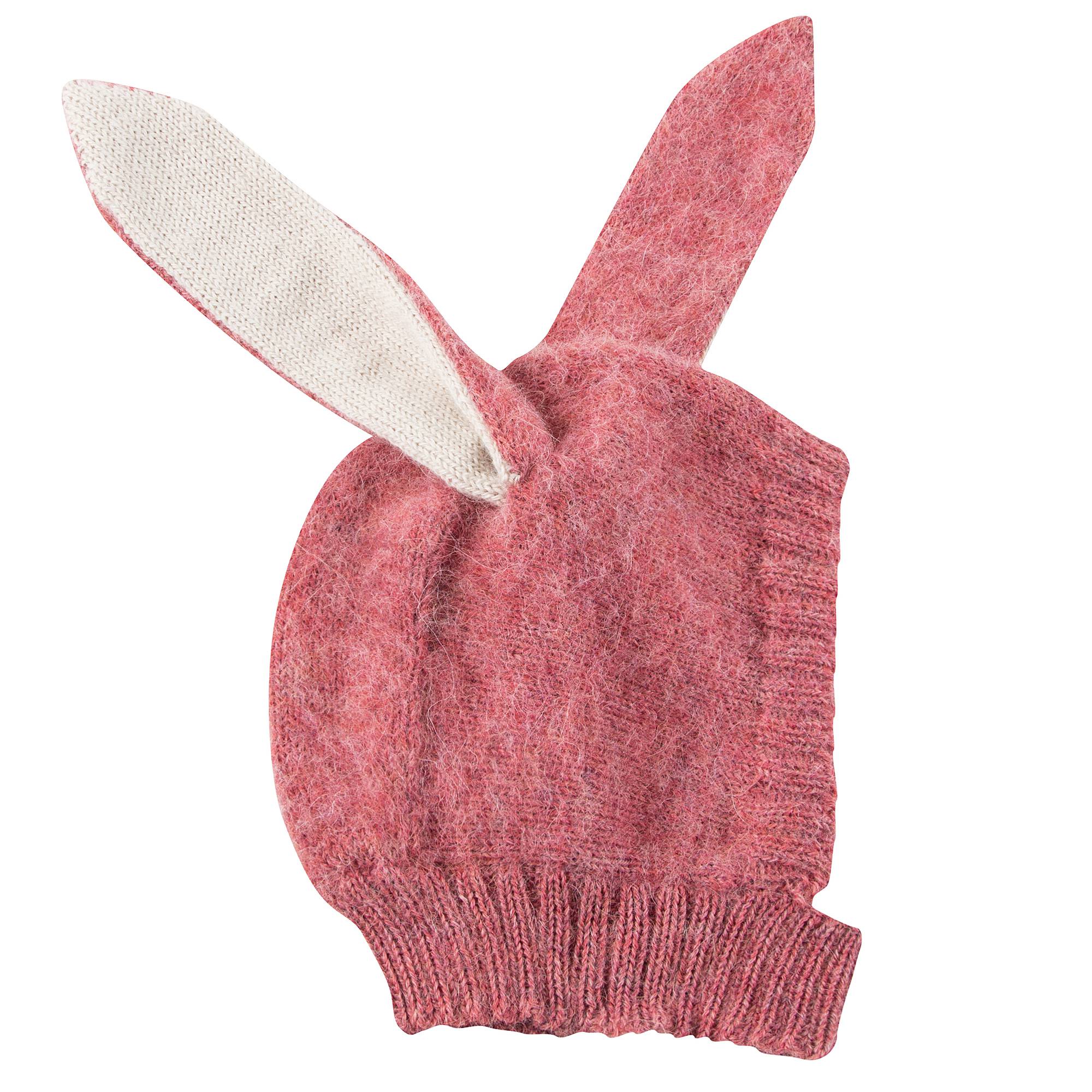 Baby Pink Bunny Alpaca Wool Animal Hat