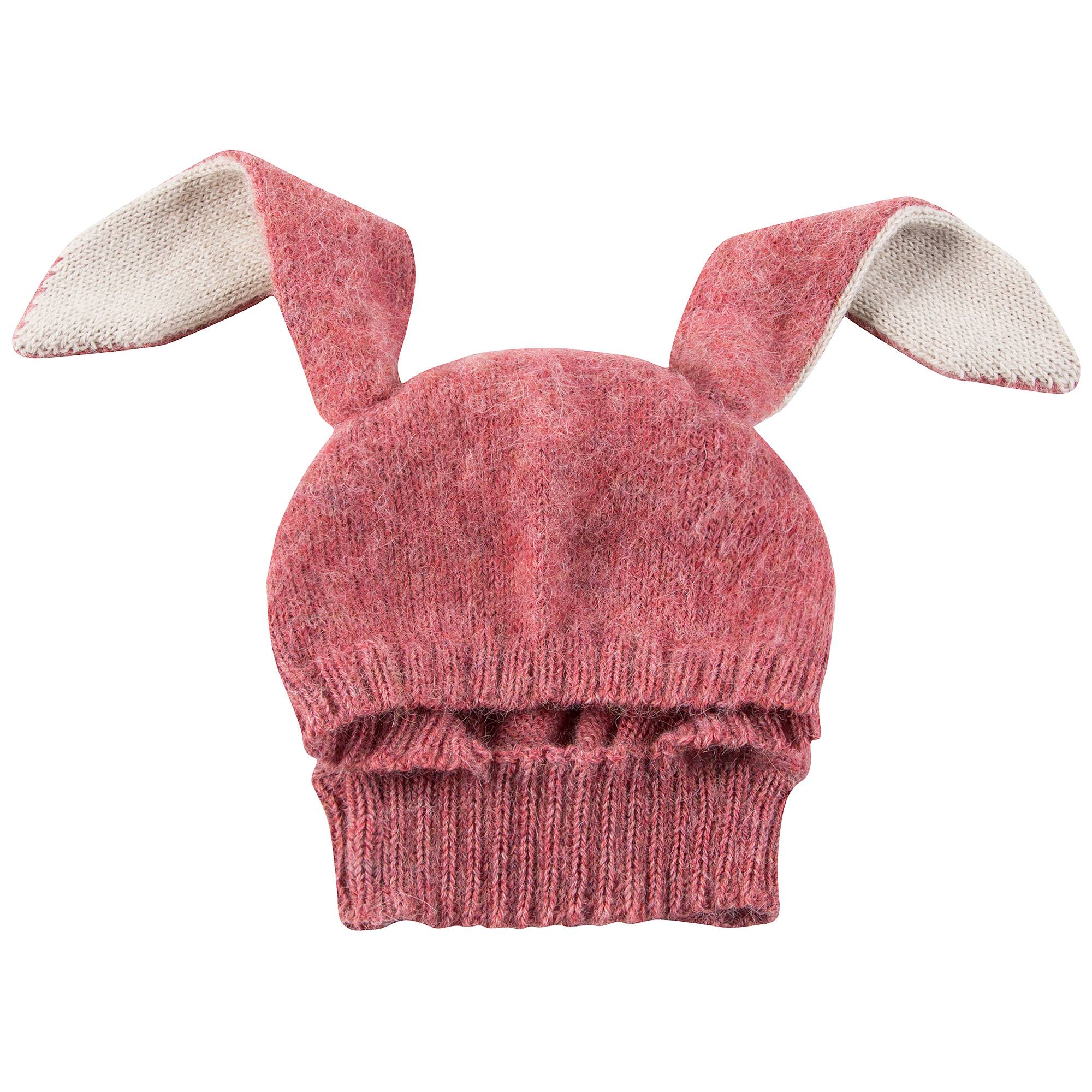 Baby Pink Bunny Alpaca Wool Animal Hat