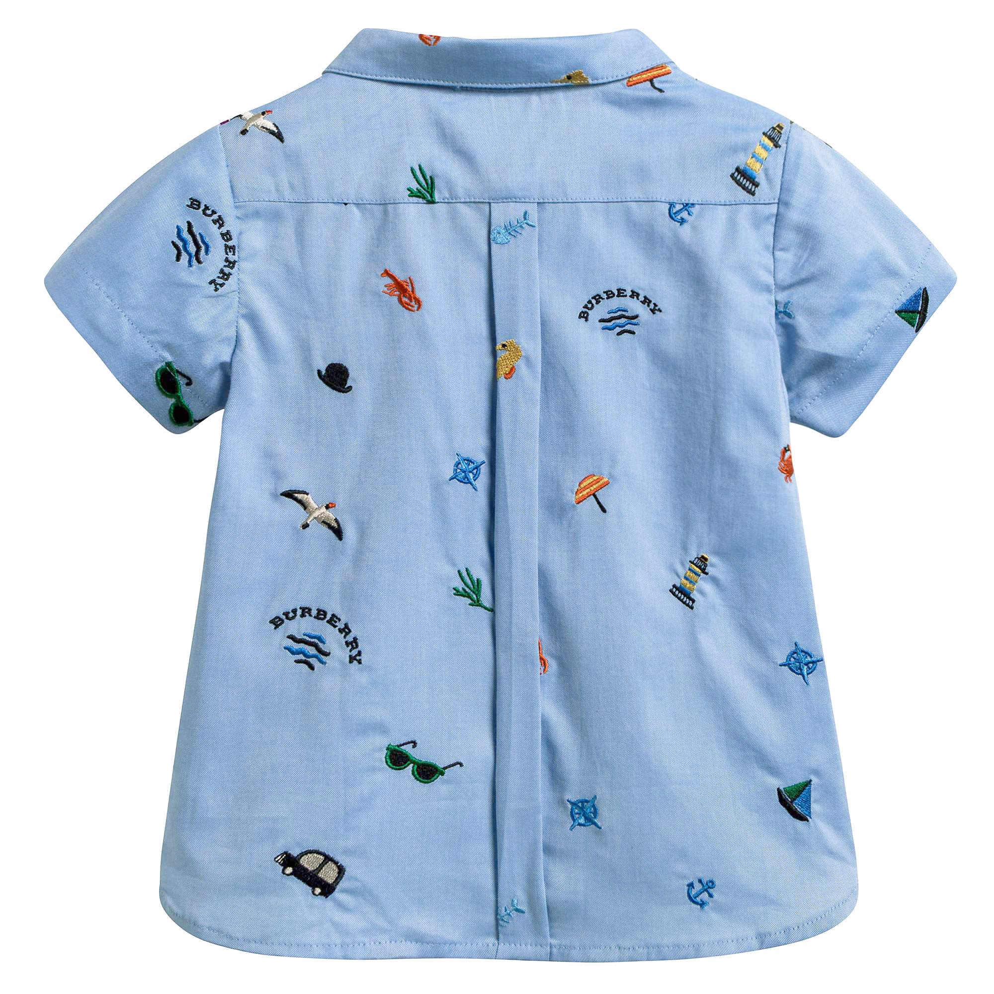 Baby Boys Blue Cotton Shirt