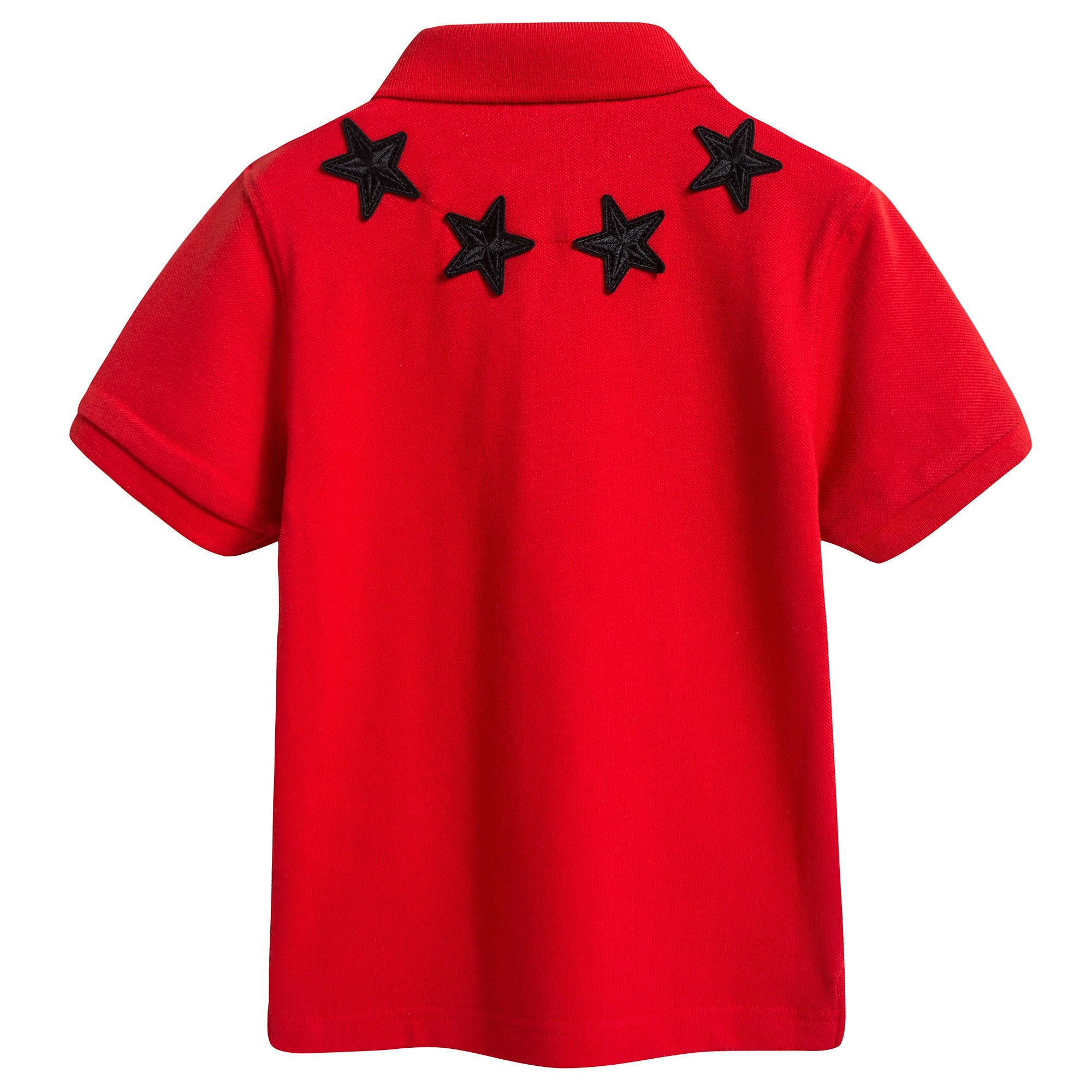 Boys Red Stars Printed Polo Shirt