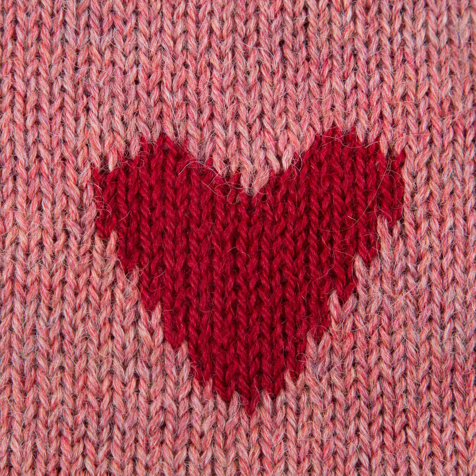 Baby Rose Pink Heart Alpaca Wool Hat