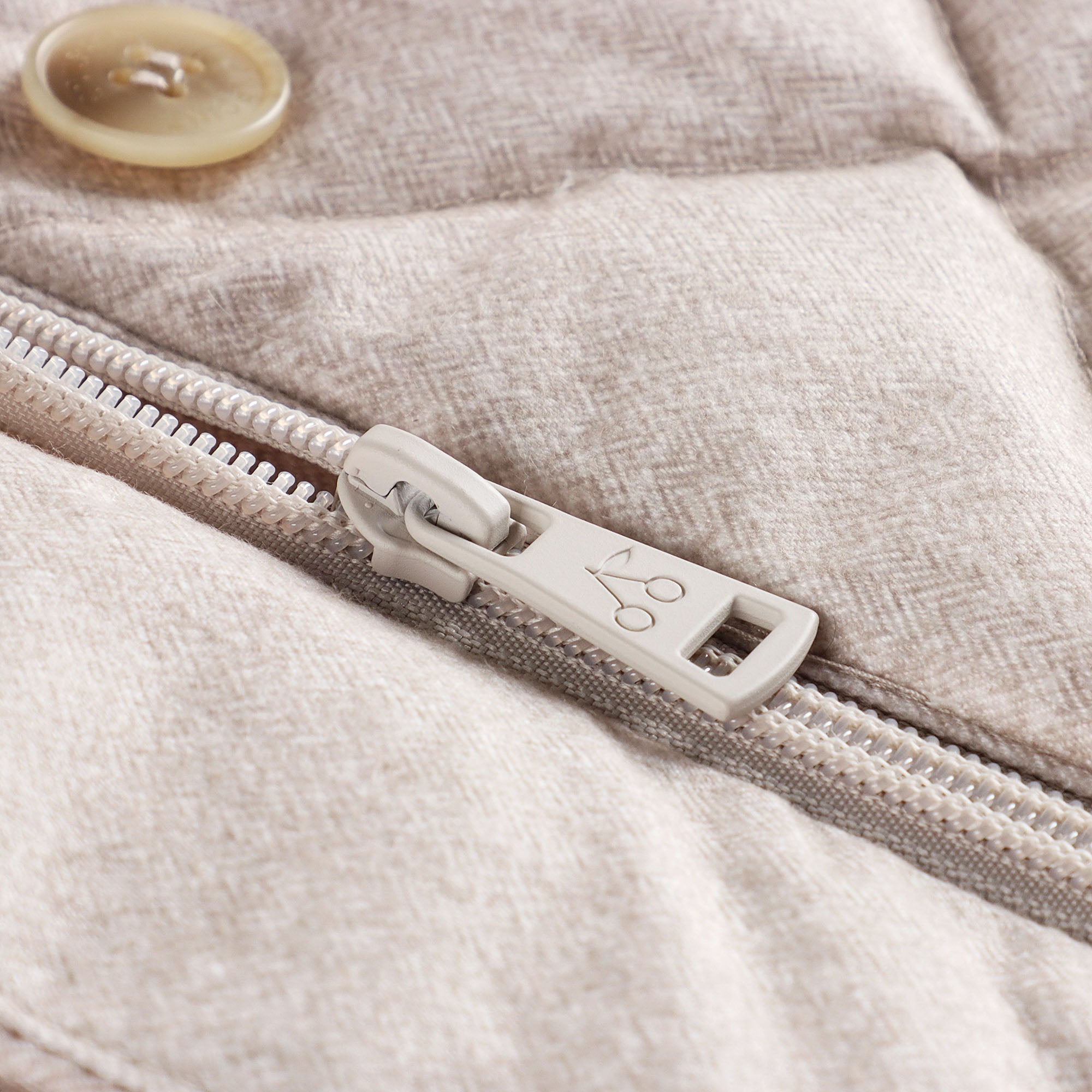 Girls Beige Padded Down Jacket