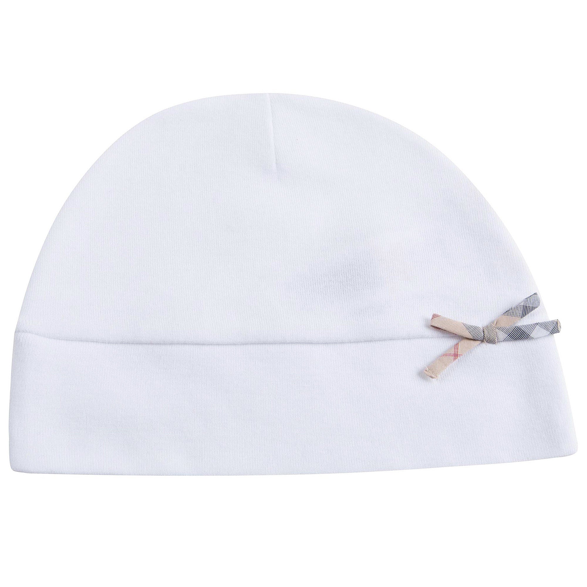 Baby White Check Cotton Three-piece Gift Set