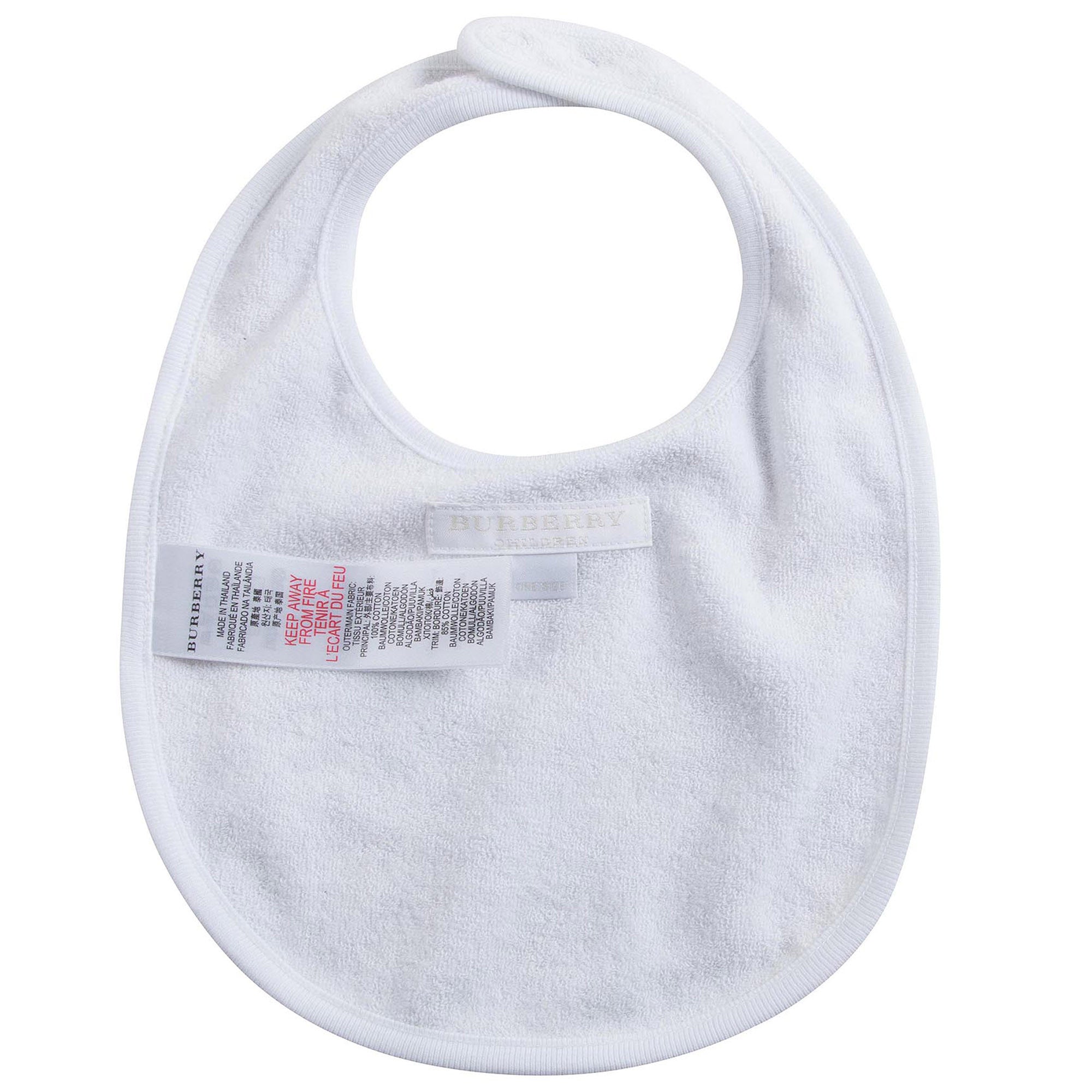 Baby White Check Cotton Three-piece Gift Set