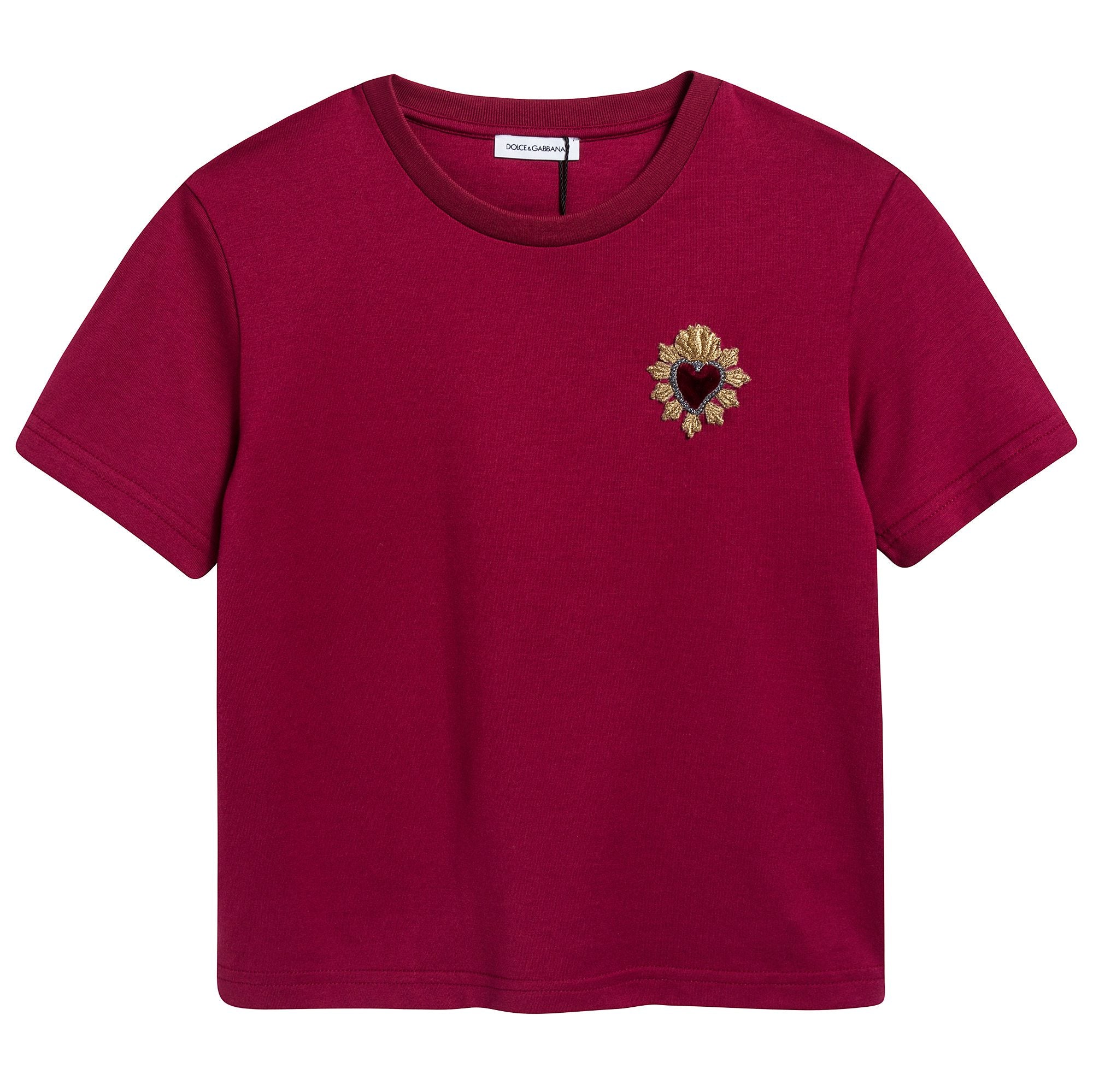 Girls Red Cotton T-shirt