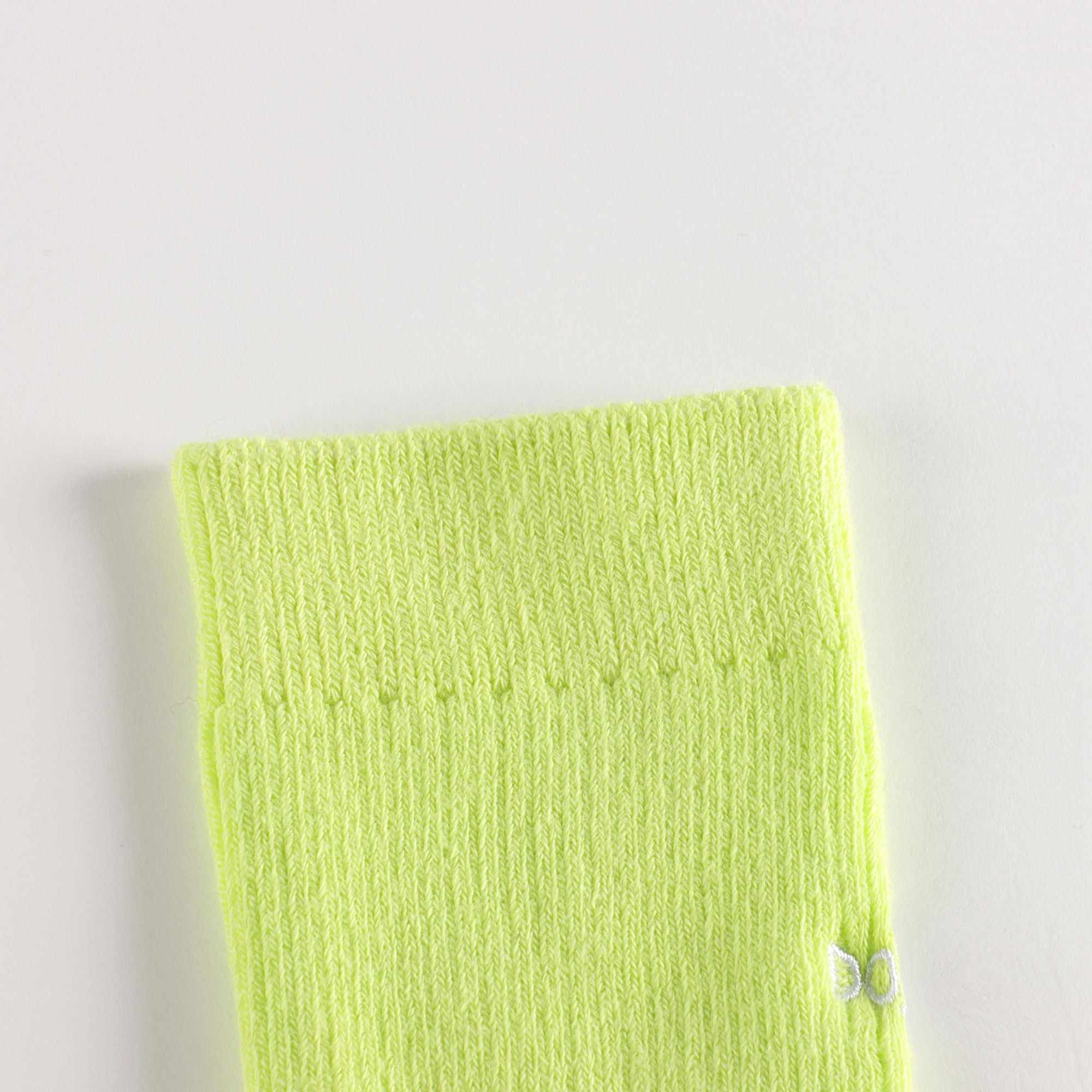 儿童荧光黄Logo短袜