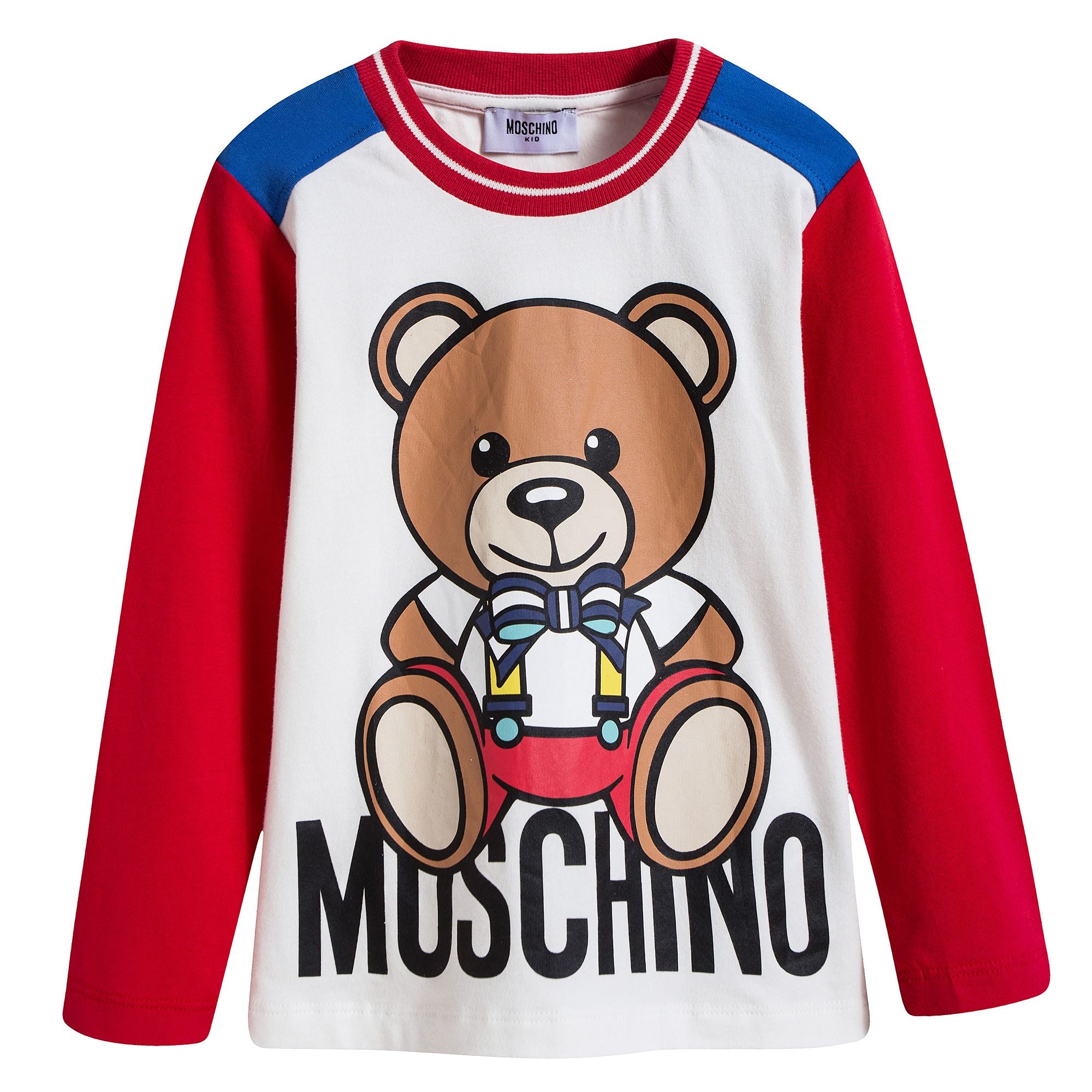 Boys & Girls White Teddy Printed T-shirt