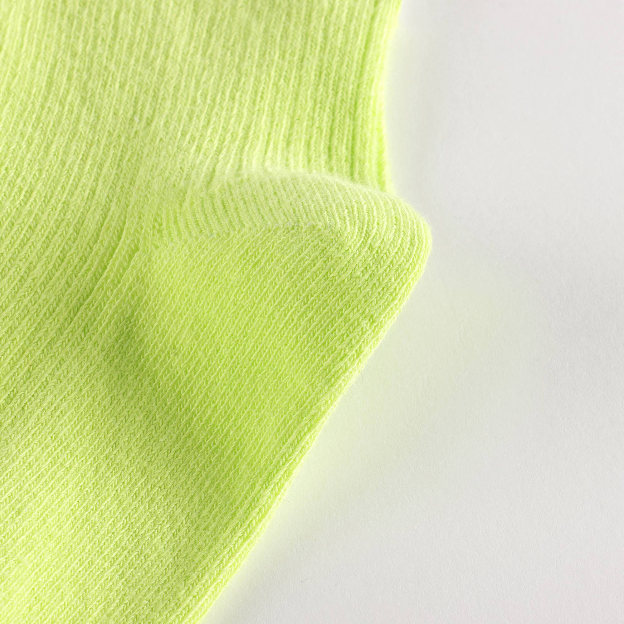 儿童荧光黄Logo短袜