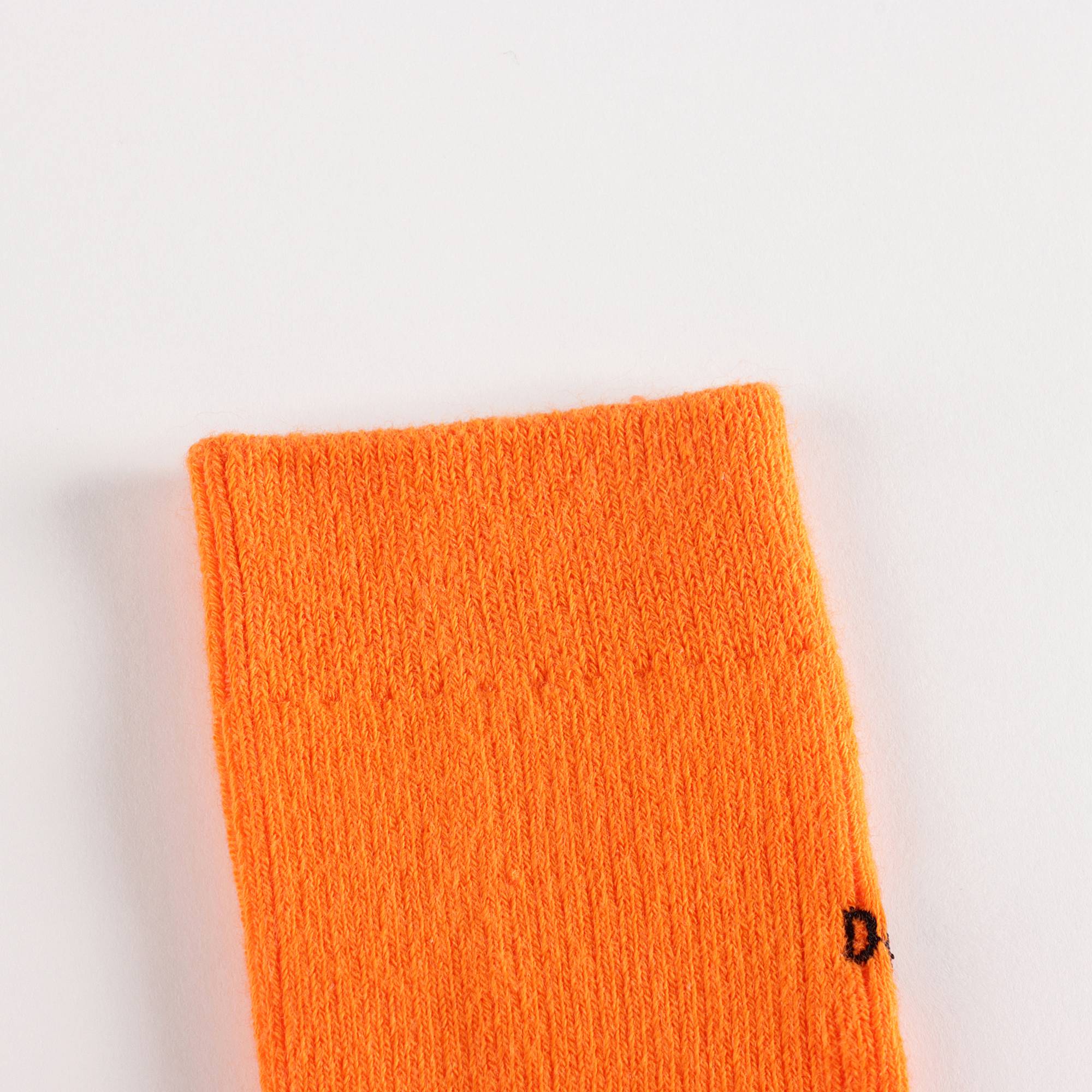 儿童荧光橘Logo短袜