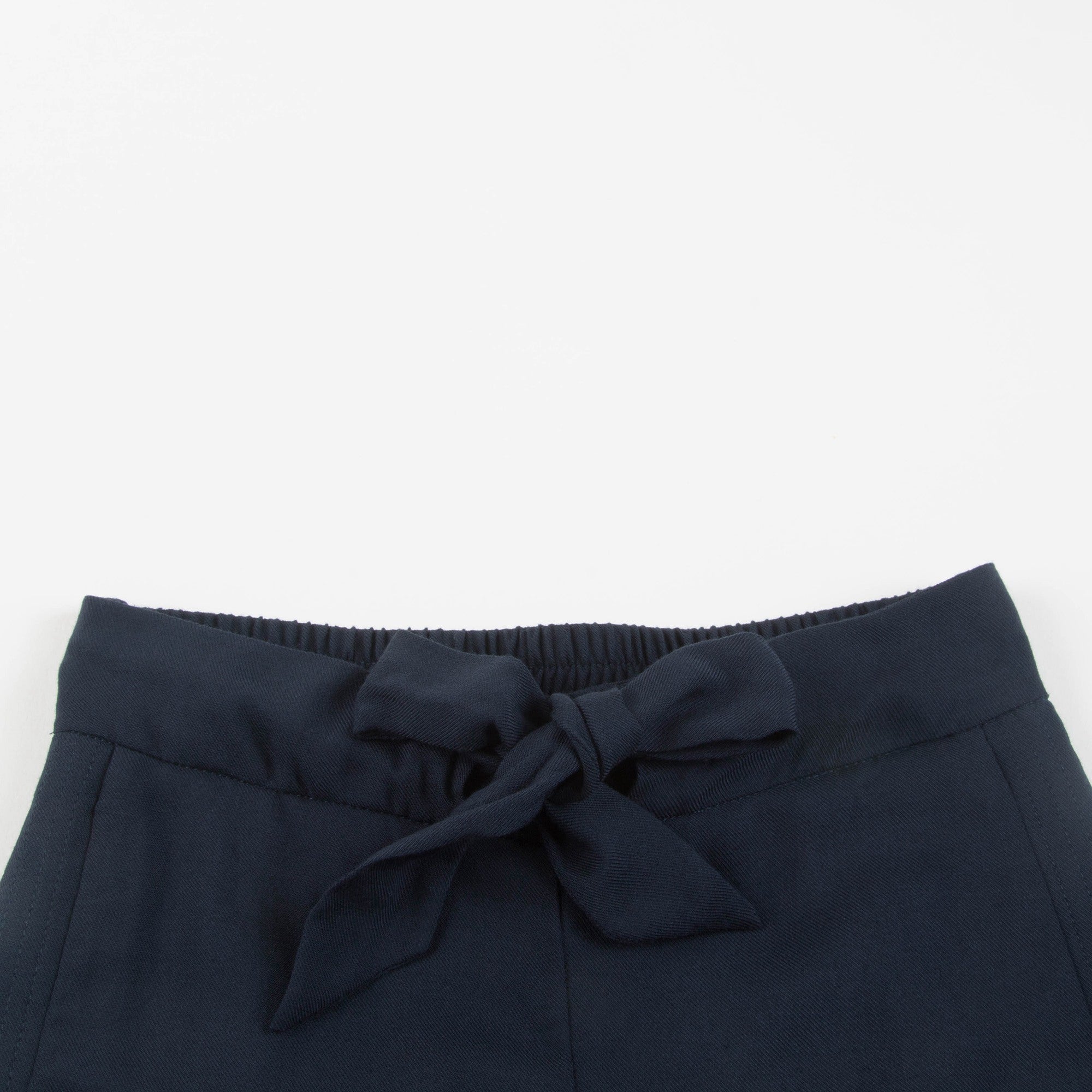 Girls Navy Blue Viscose Shorts
