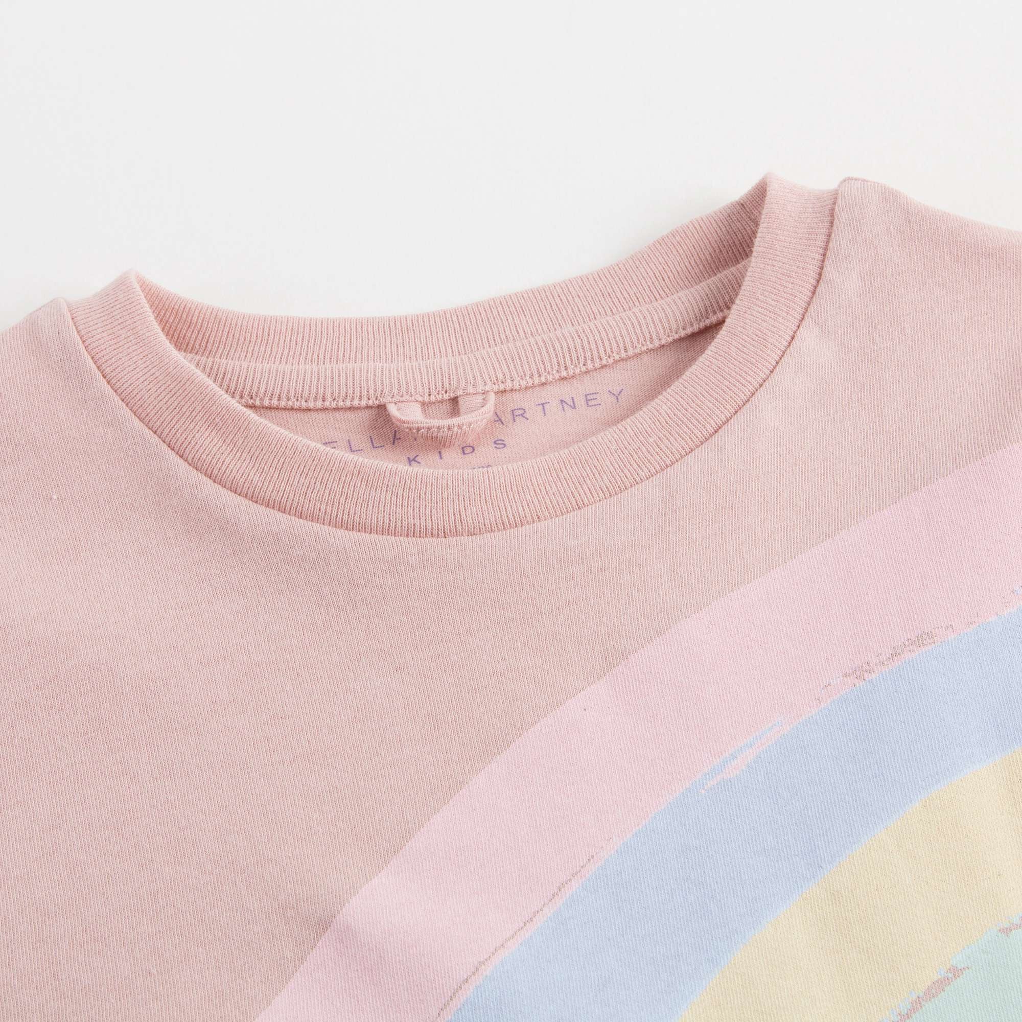 Girls Pink Rainbow Printed T-shirt