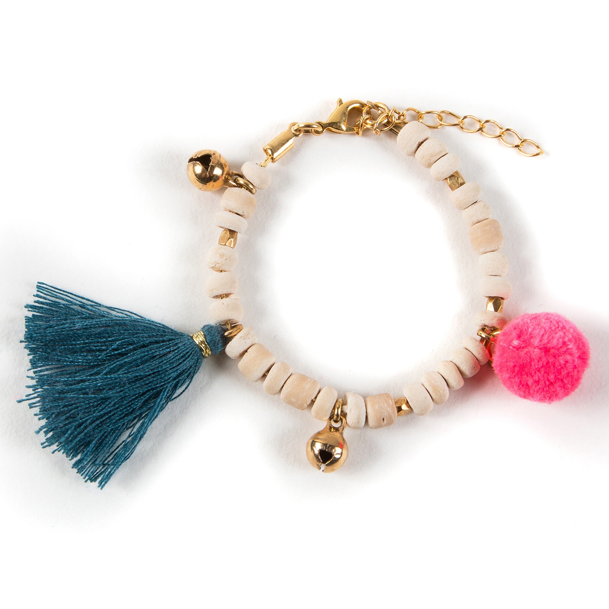 Girls Pink & Golden Bells Bracelet
