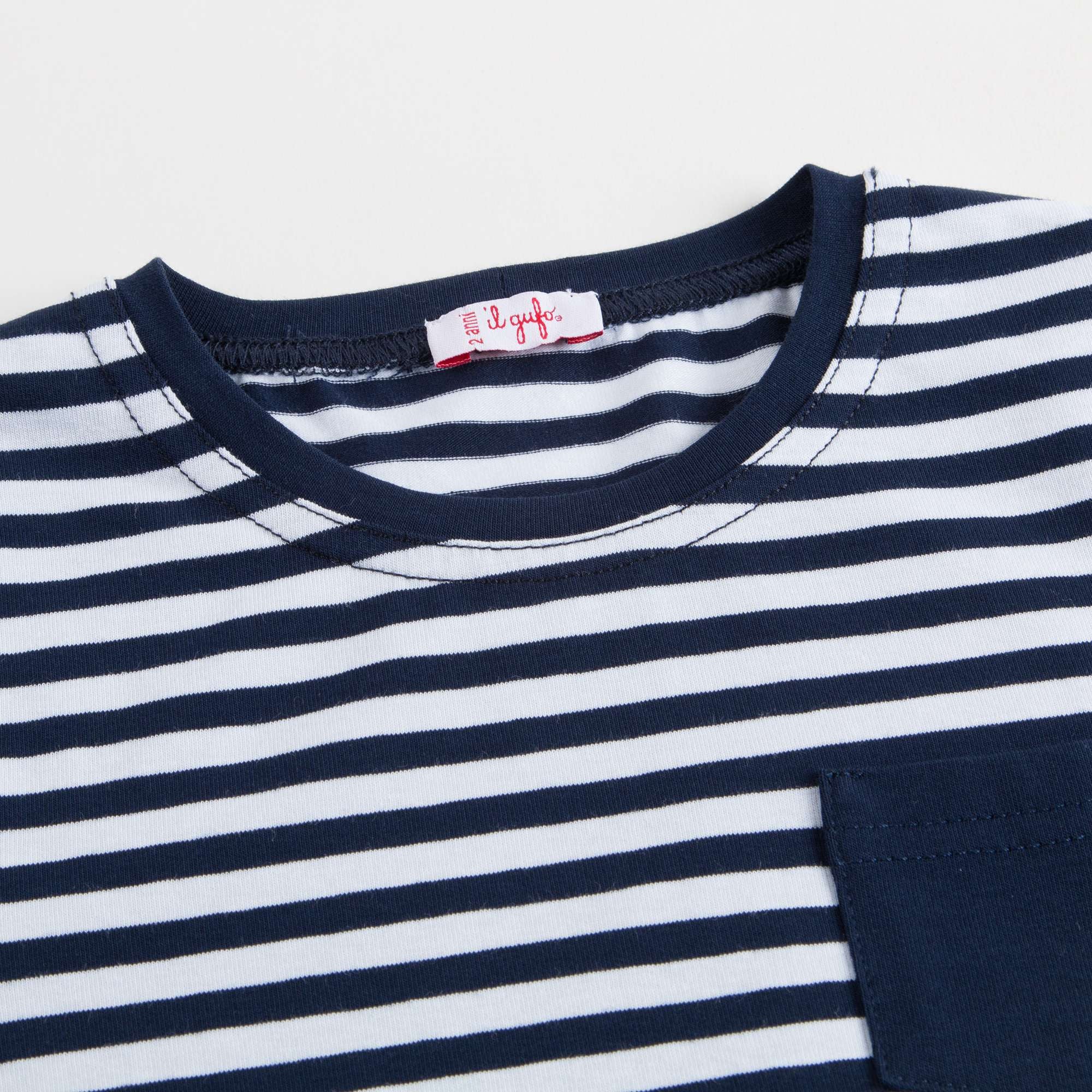 Boys White & Blue Striped T-shirt