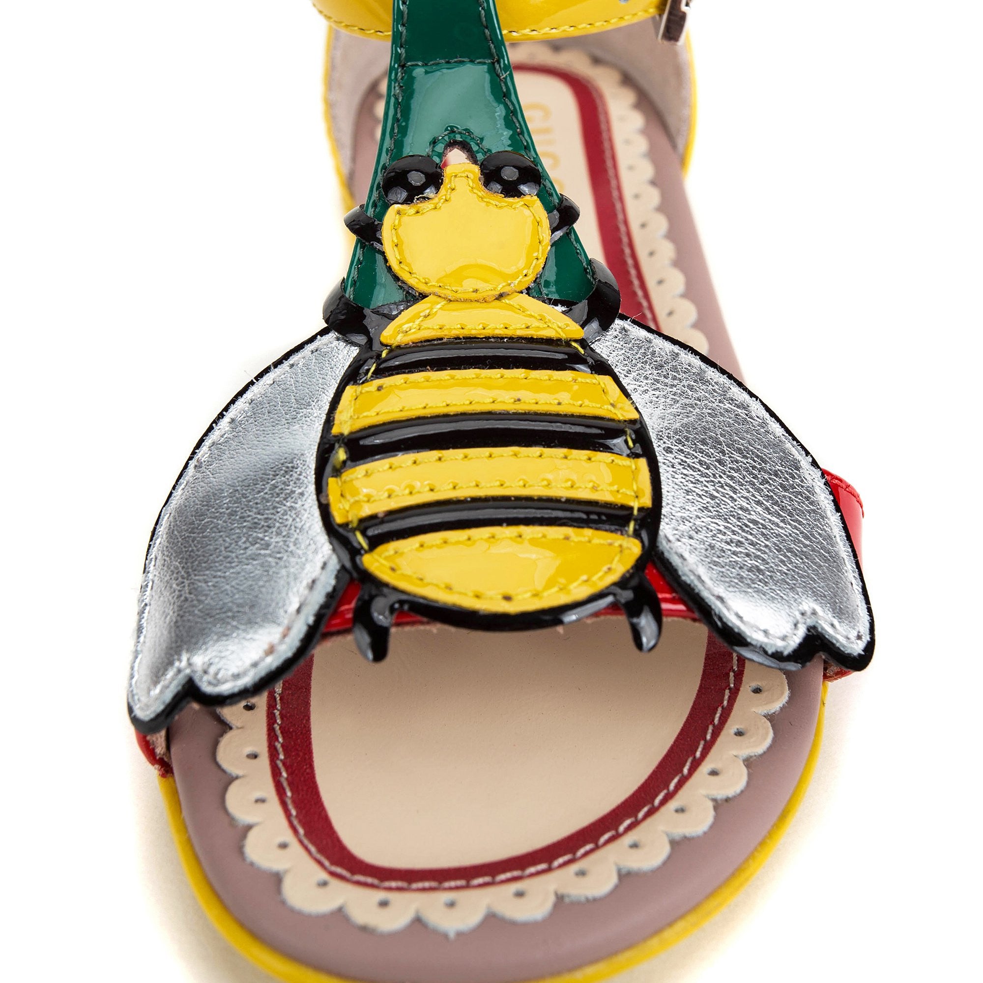 Girls Yellow Patent Leather Sandals