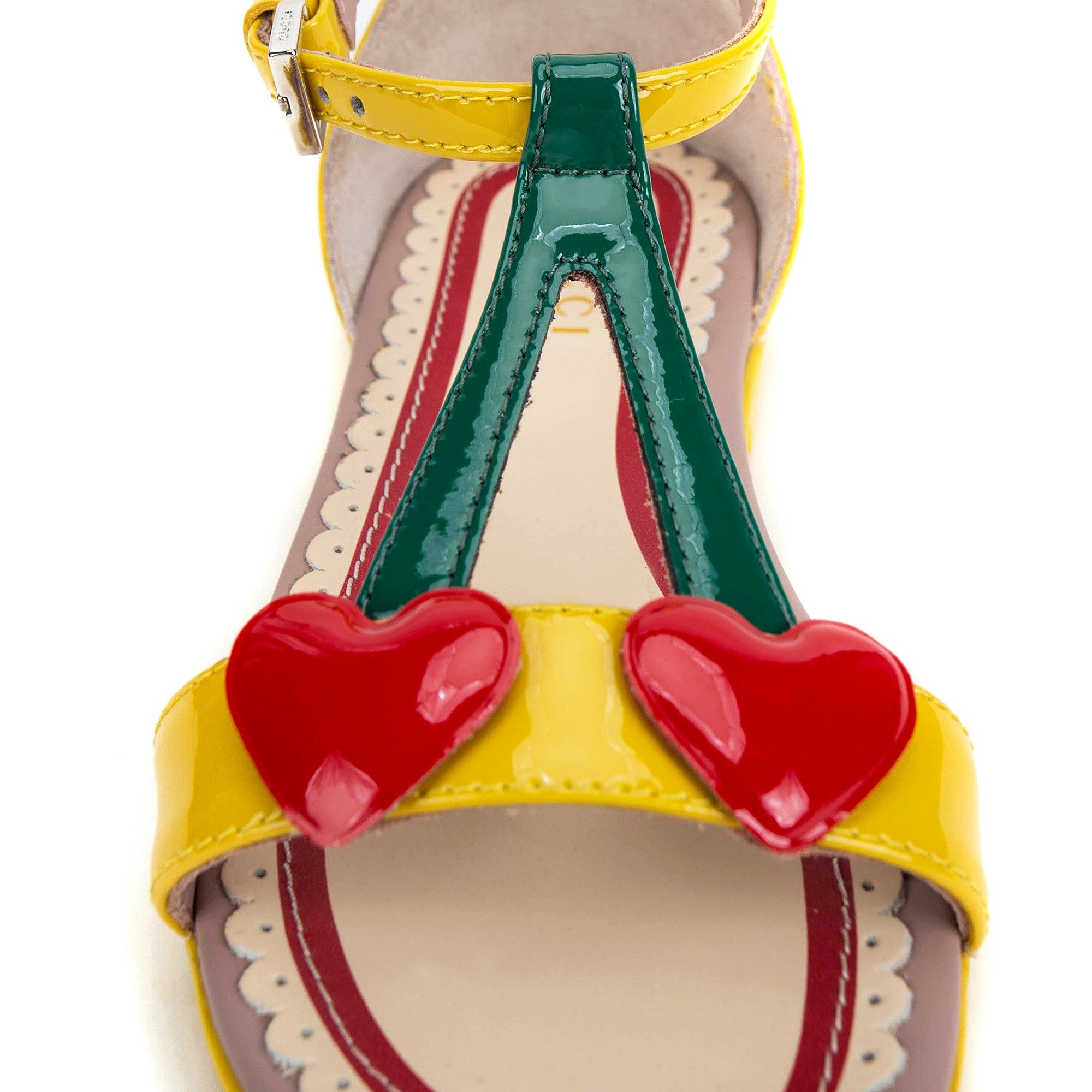 Girls Yellow Patent Leather Sandals