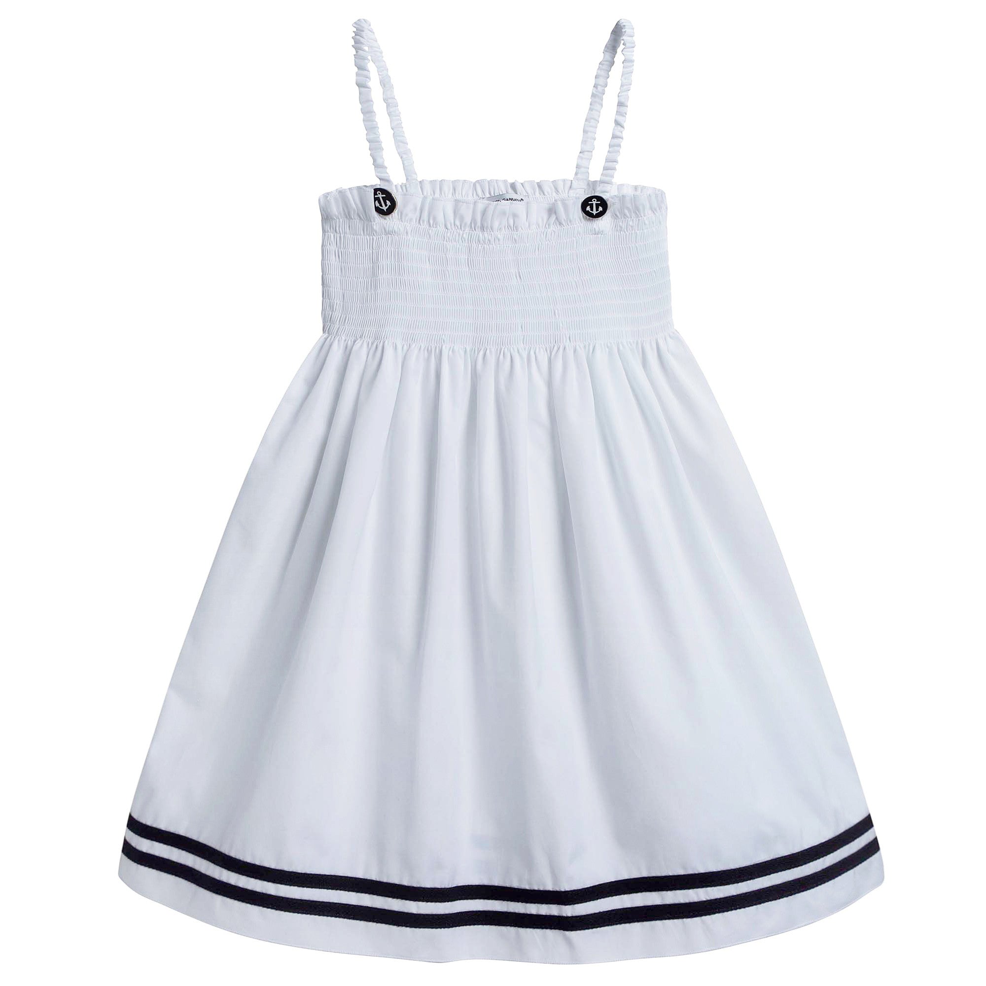 Girls White 'Sailor' Dress