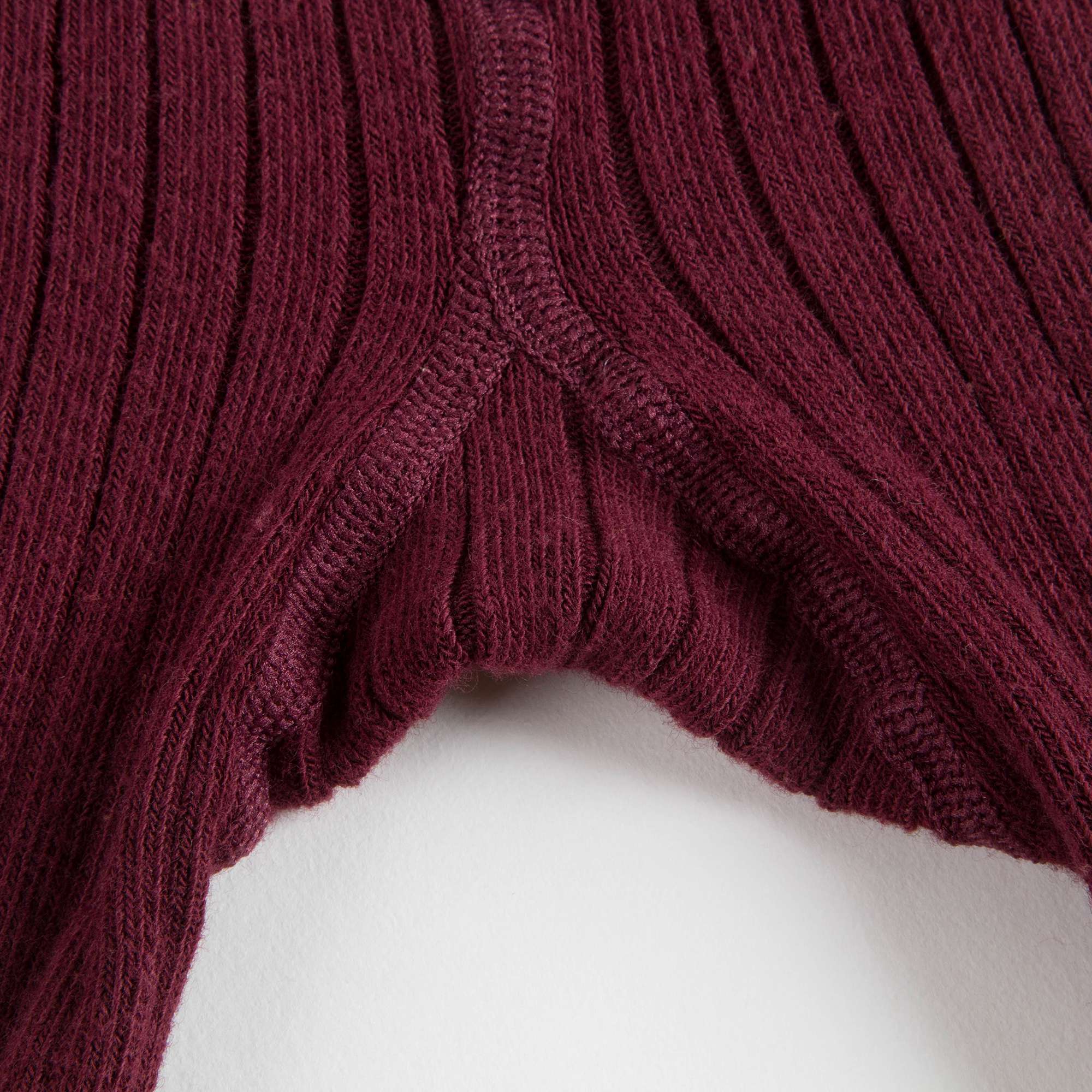 Girls Red Wine Ribbed Tights