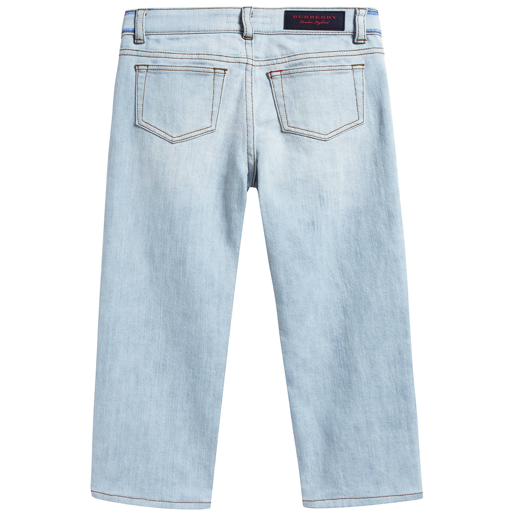Girls Light Blue Cotton Trousers