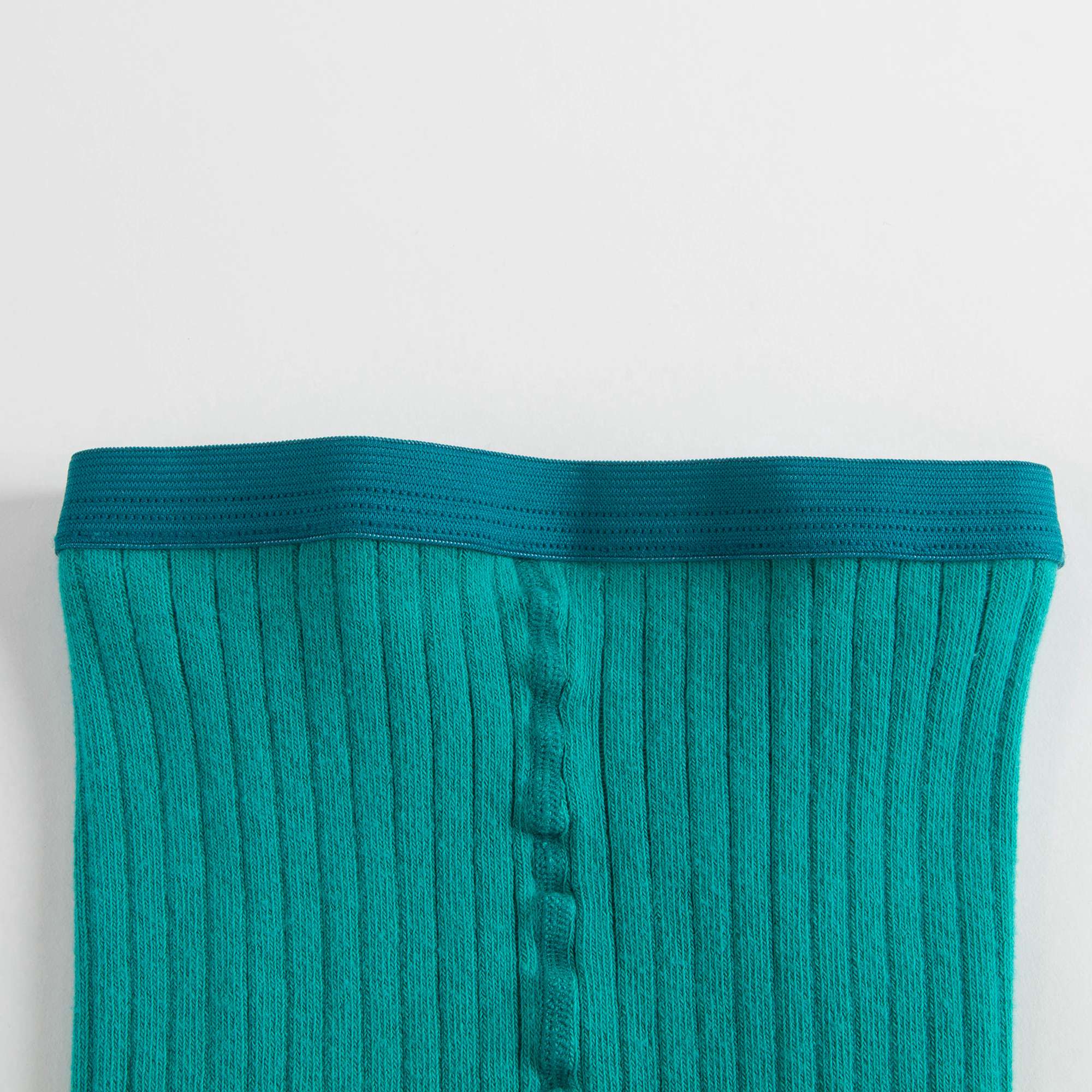 Girls Mint Blue Ribbed Tights