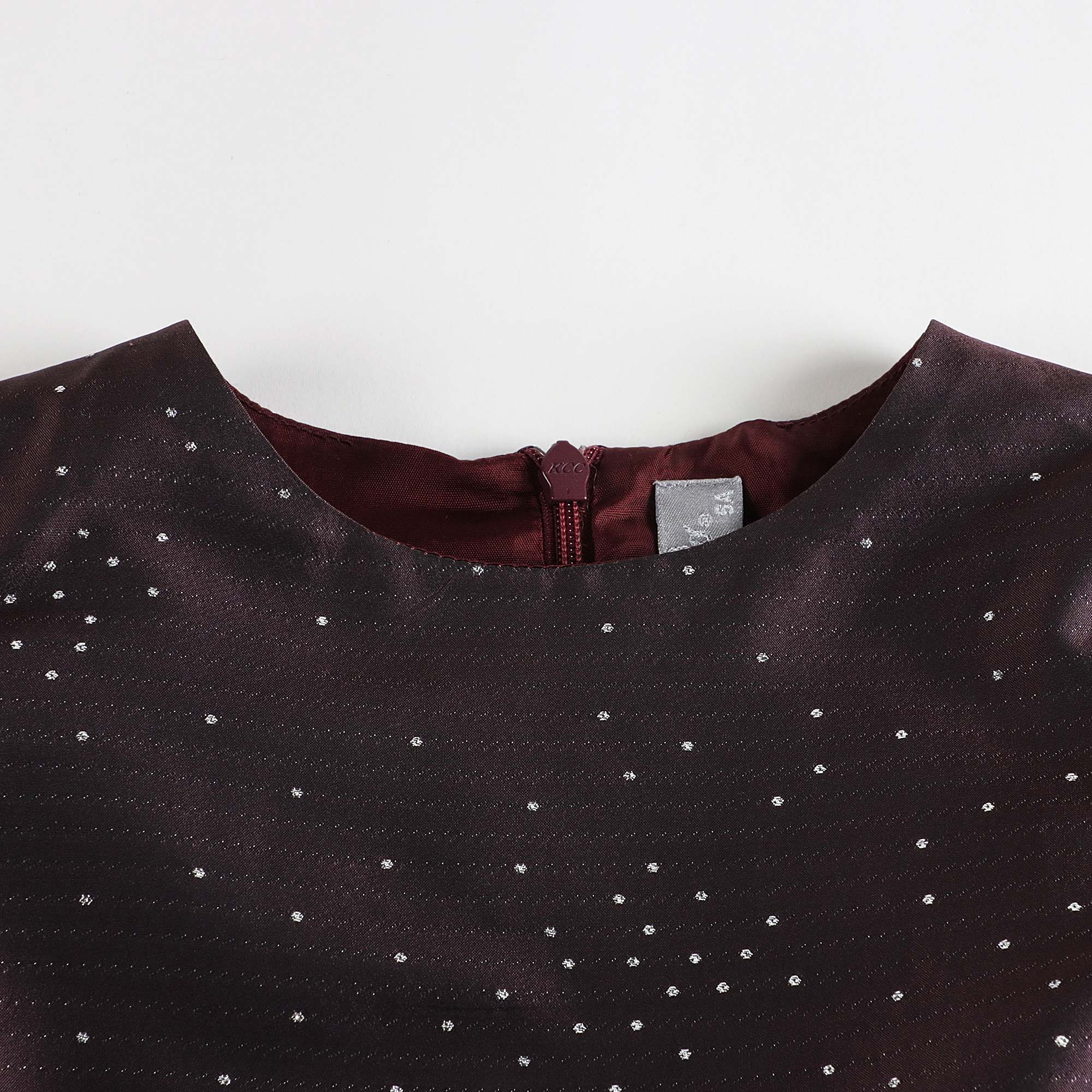 Girls Wine Red Glitter Dress
