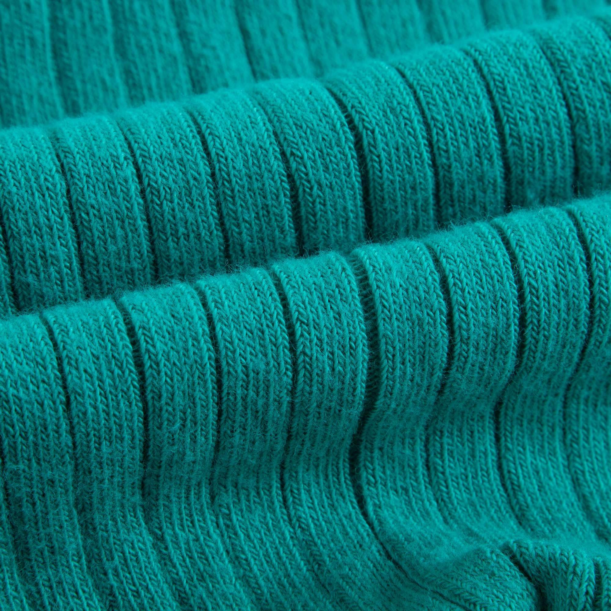 Girls Mint Blue Ribbed Tights