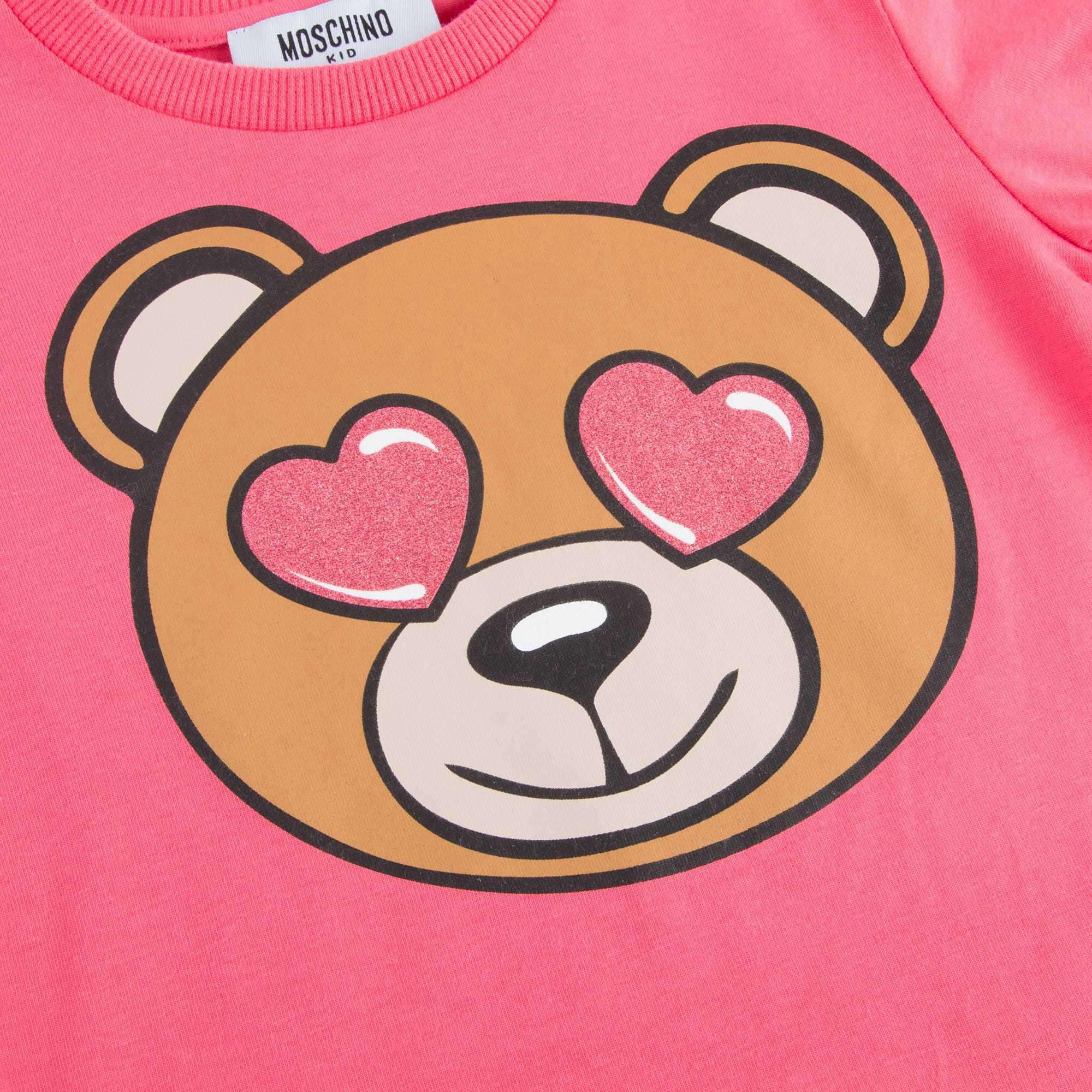 Girls Coral Pink Teddy Top