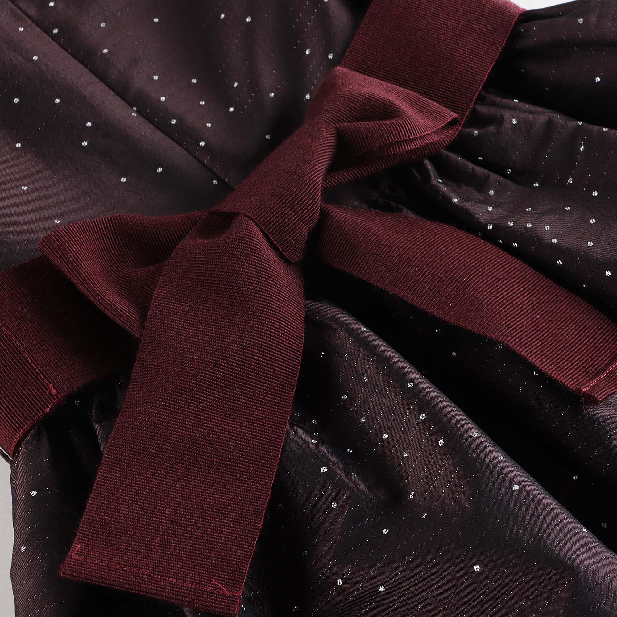 Girls Wine Red Glitter Dress