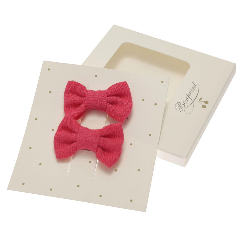 Girls Candy Pink Bow Two Piece Hairclip - CÉMAROSE | Children's Fashion Store - 3