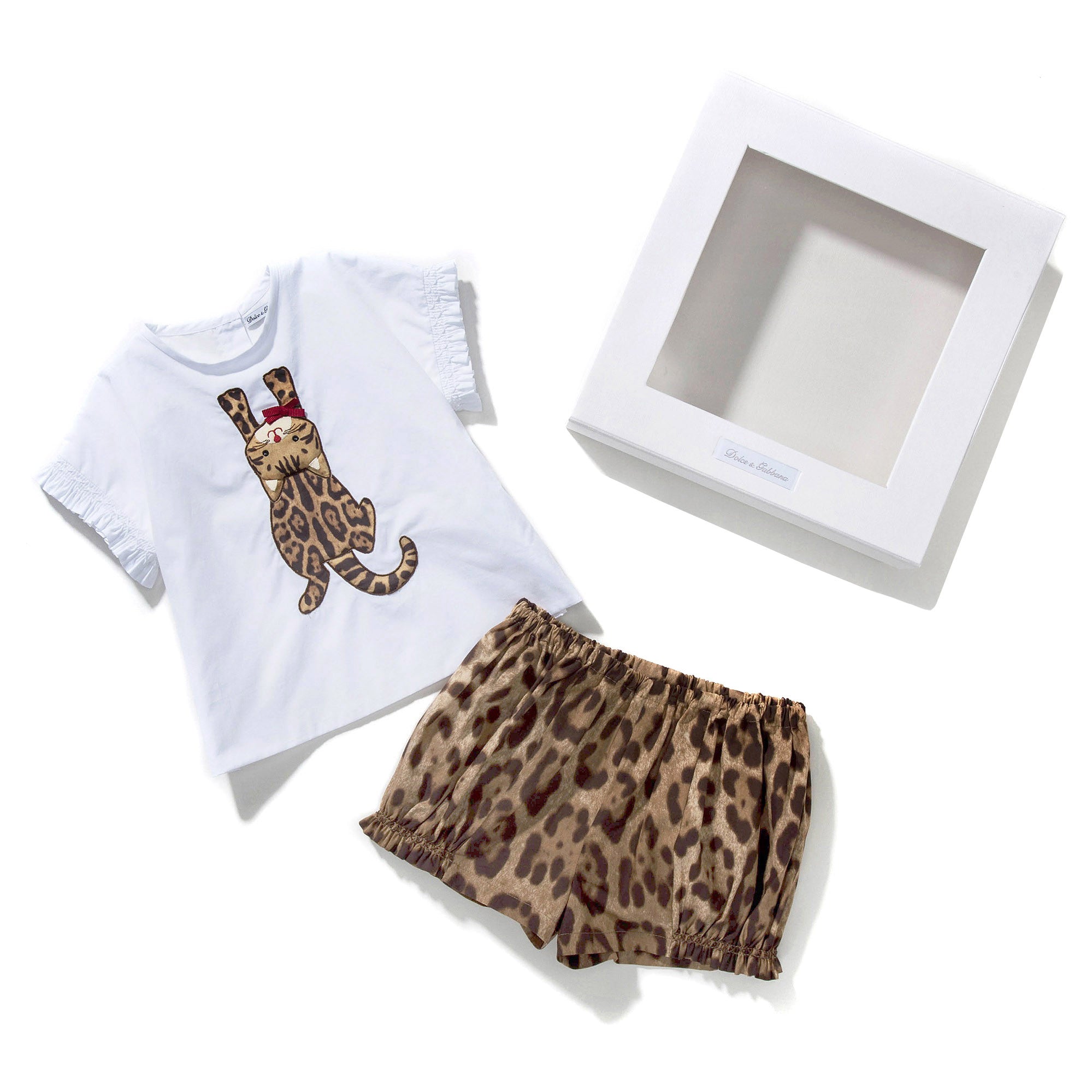 Girls Leopard Print Zambia Top & Shorts Set