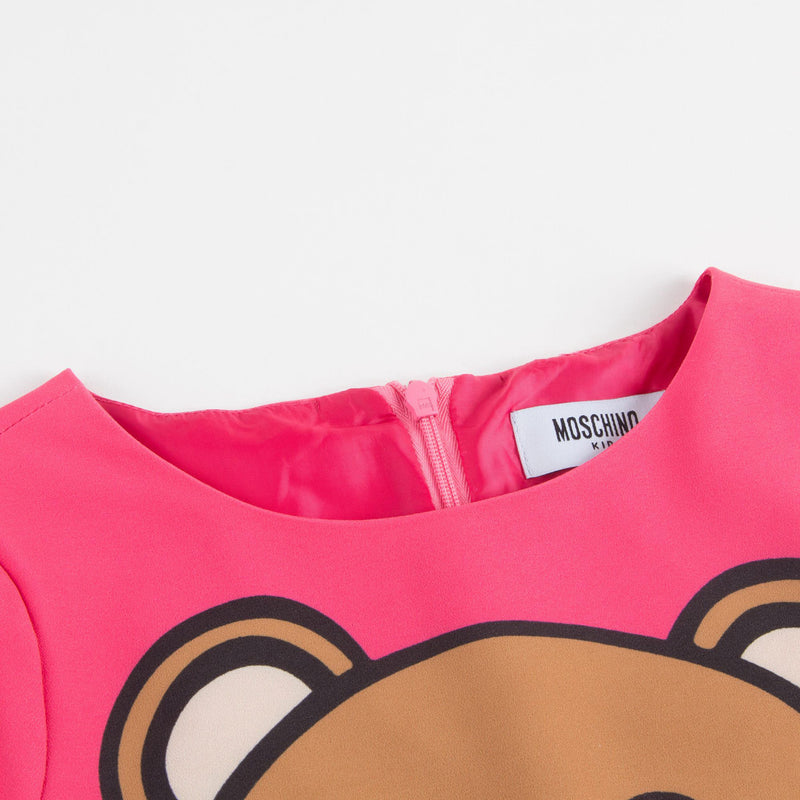 Girls Coral Pink Teddy Dress