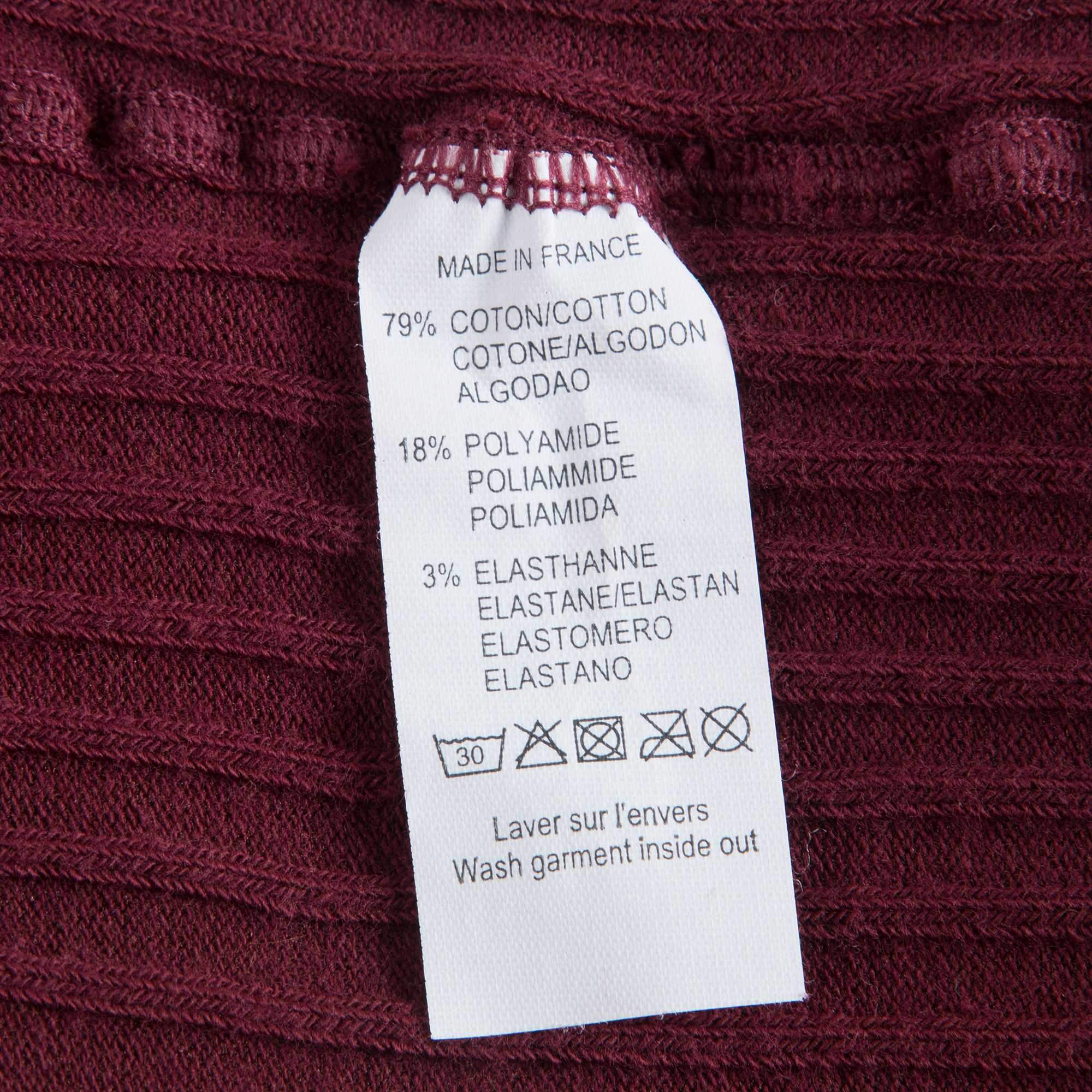 Girls Red Wine Ribbed Tights