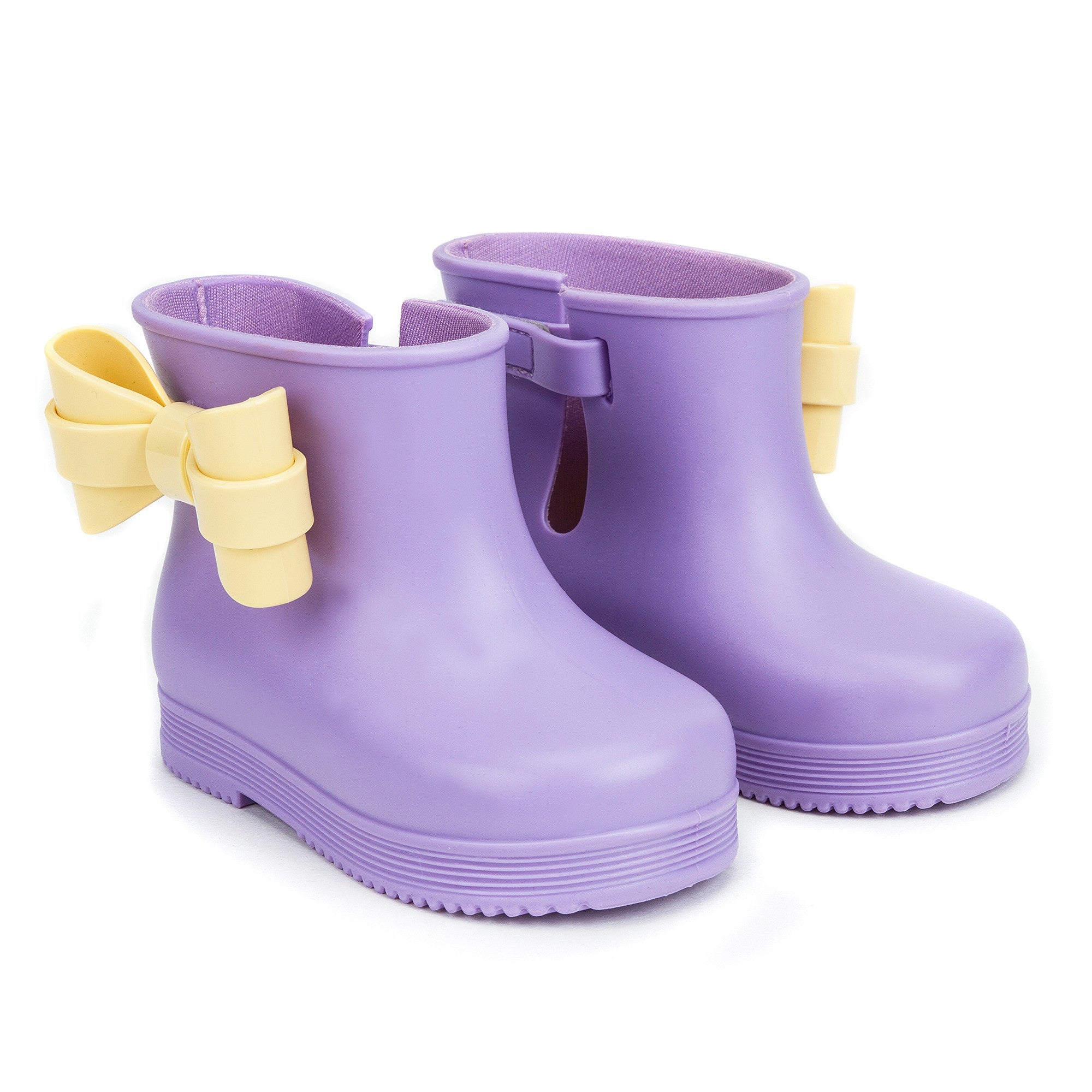 Girls Purple Jelly Rainshoes with Bow