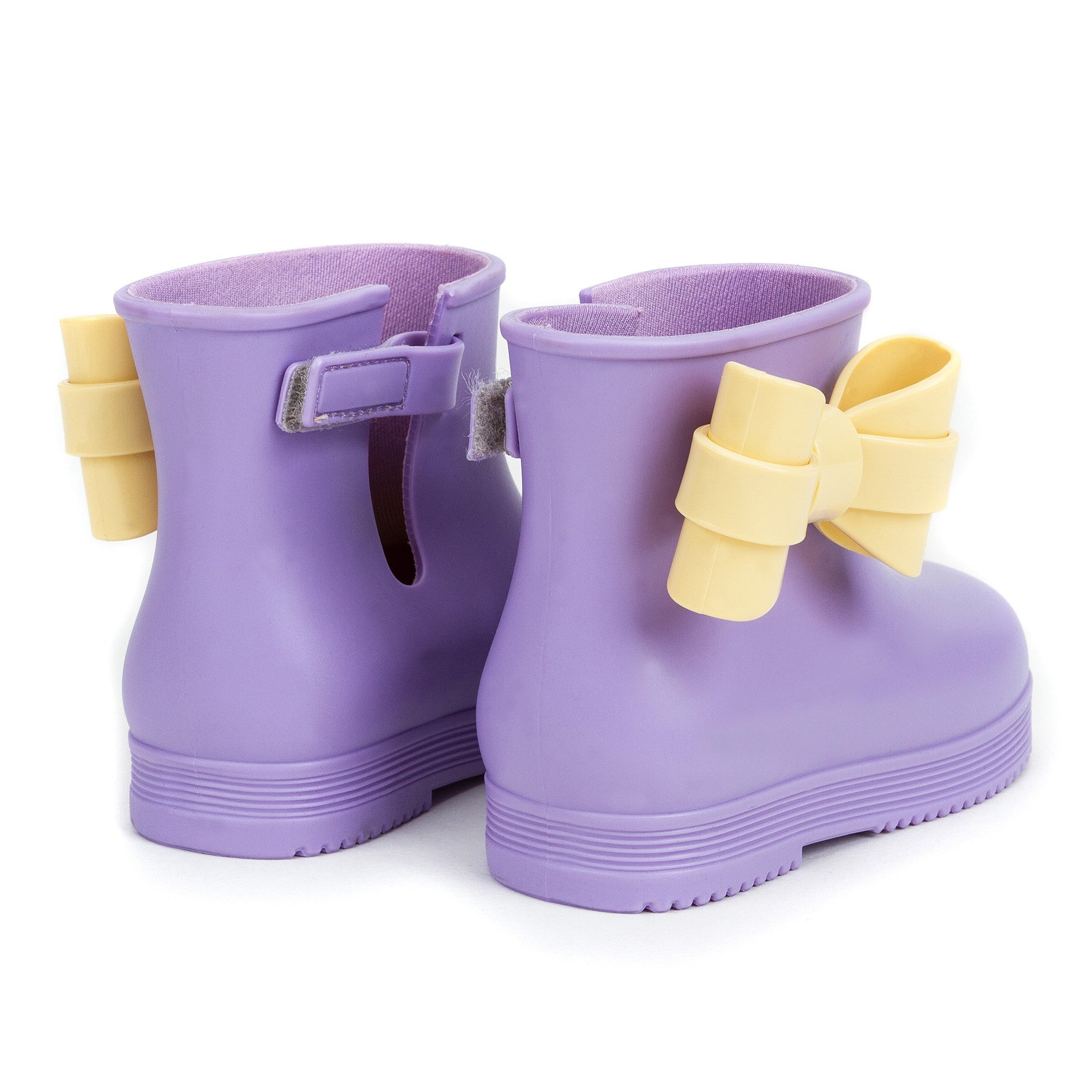 Girls Purple Jelly Rainshoes with Bow