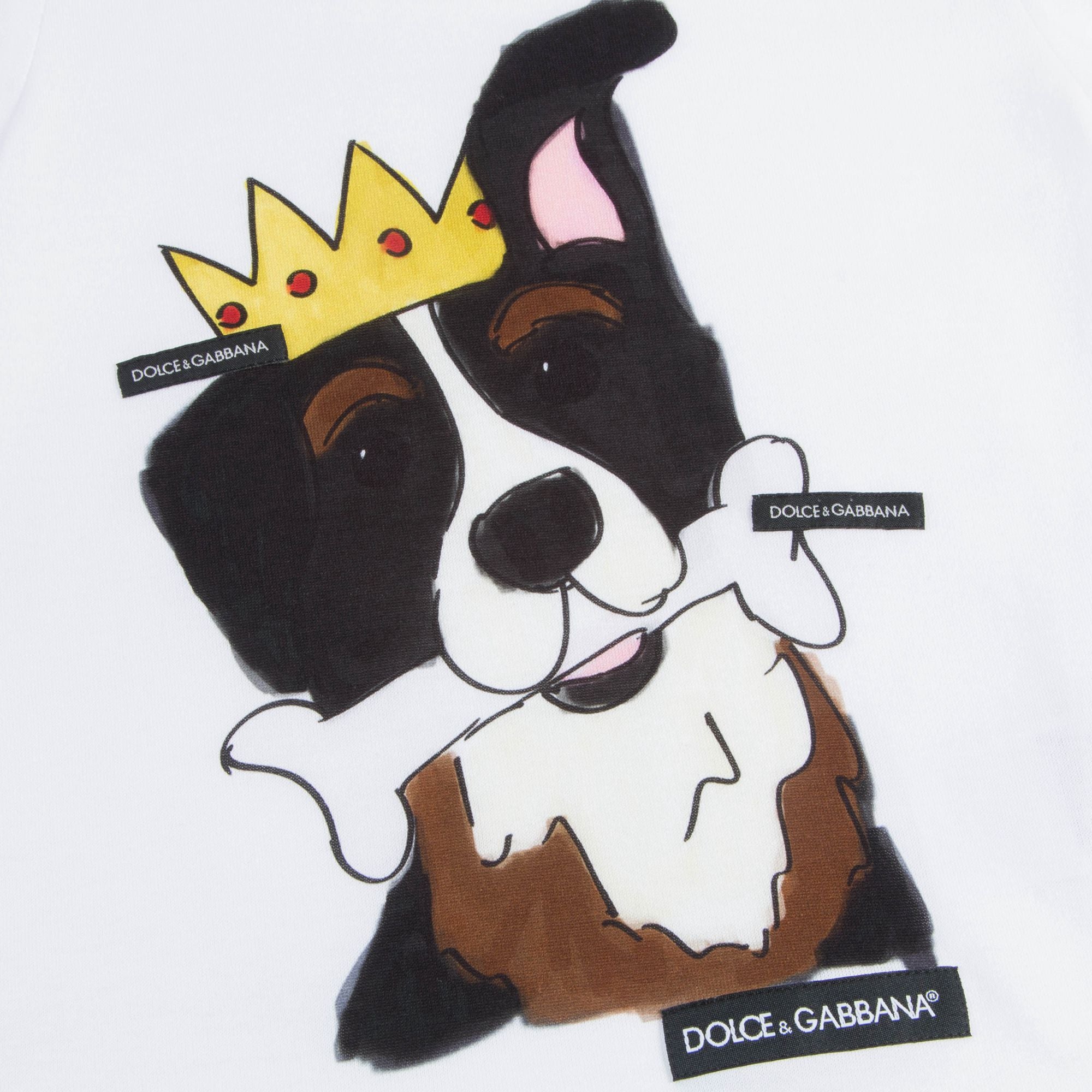 Baby White "Dog" Cotton T-shirt