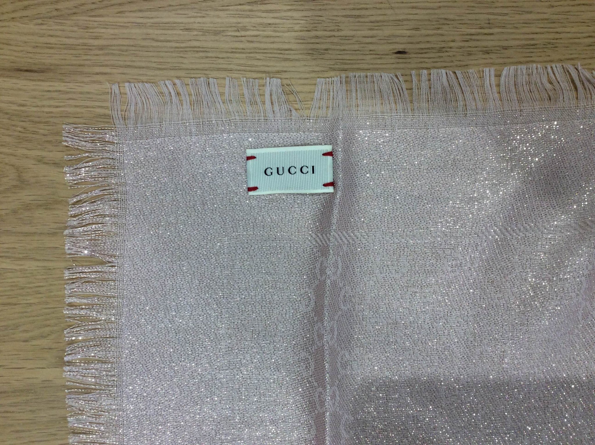 Girls Light Pink Silk & Wool 'GG' Logo Fringed Scarf - CÉMAROSE | Children's Fashion Store - 2