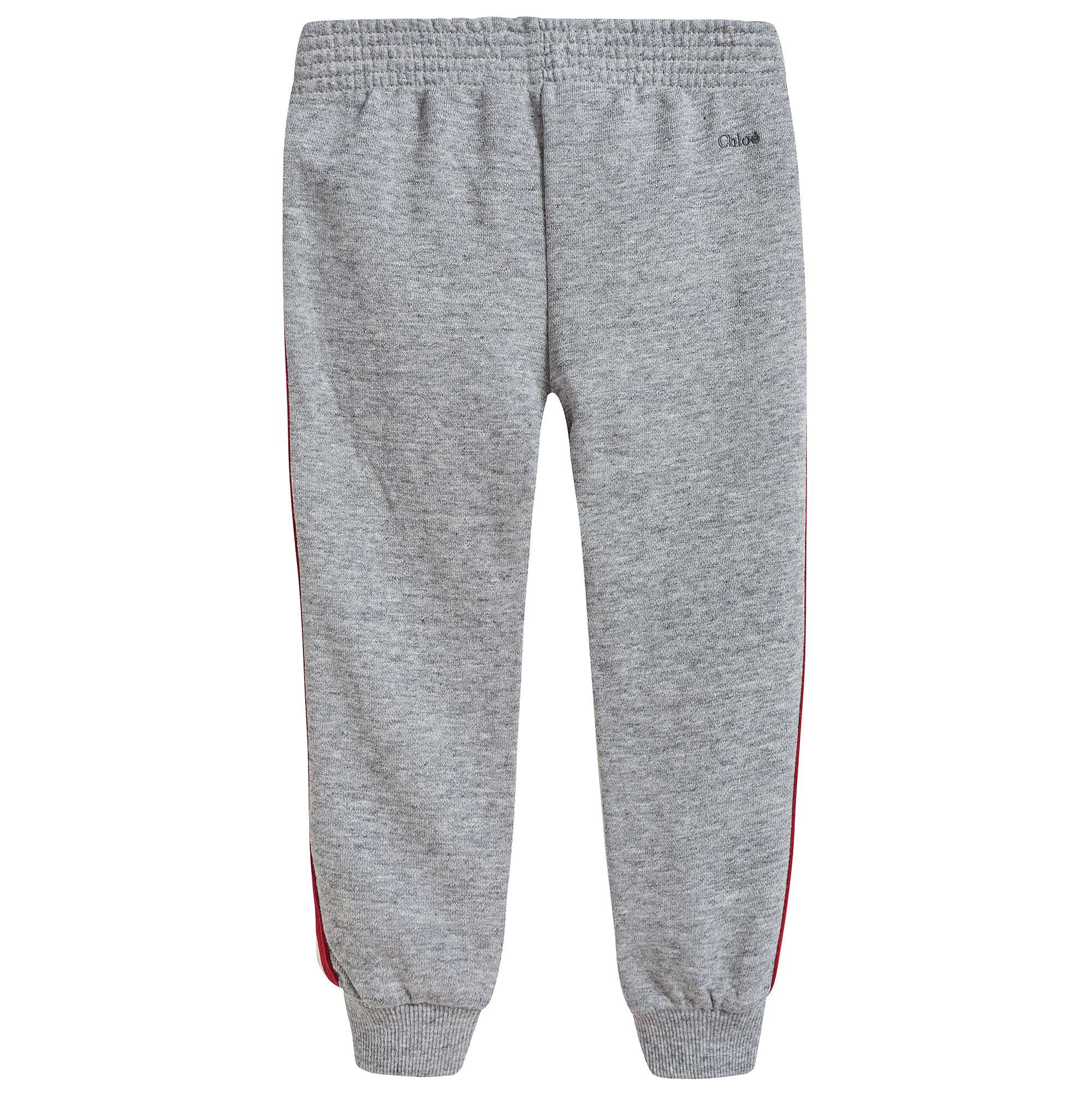 Girls Grey Cotton Tracksuit Trousers