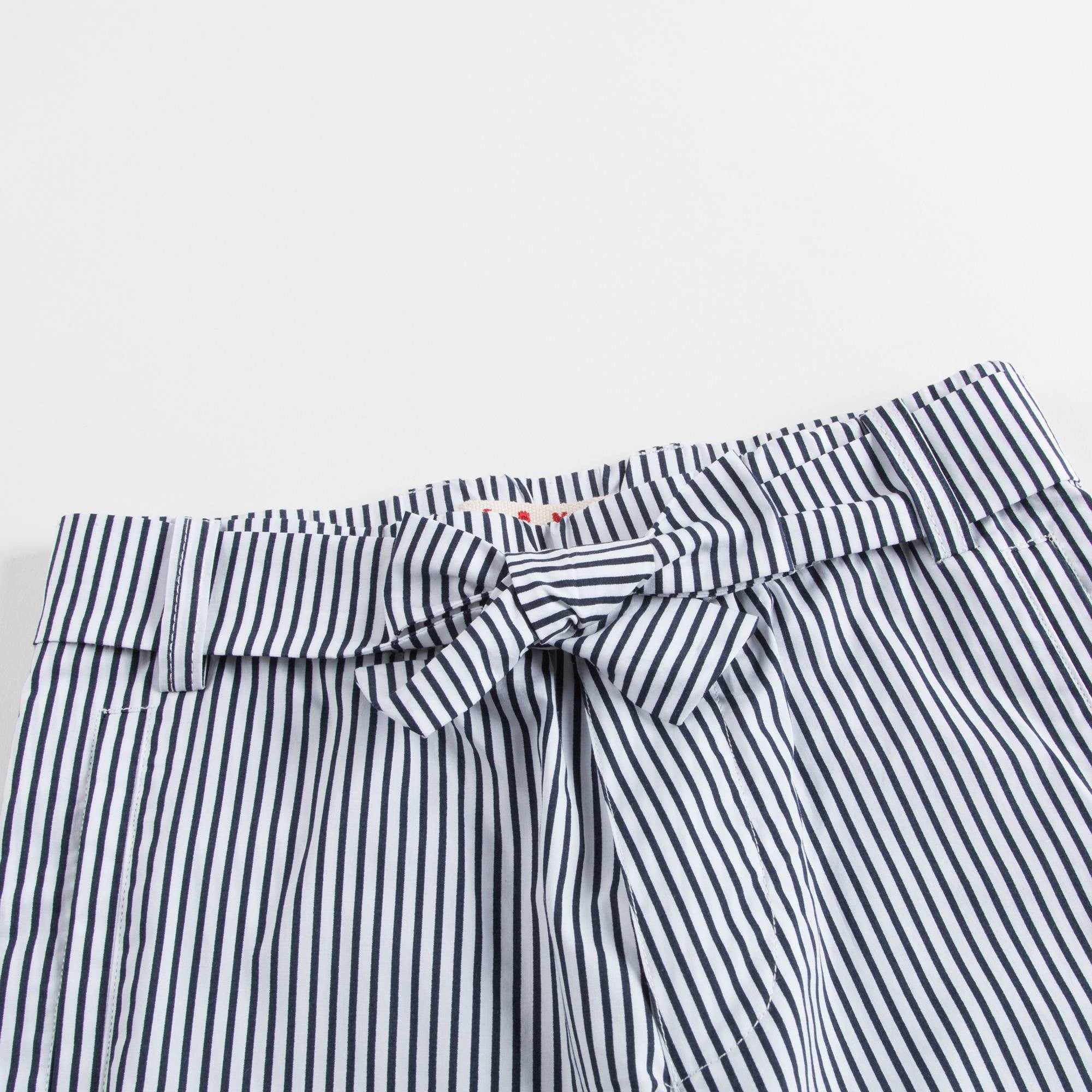 Girls Blue & White Striped Cotton Trousers