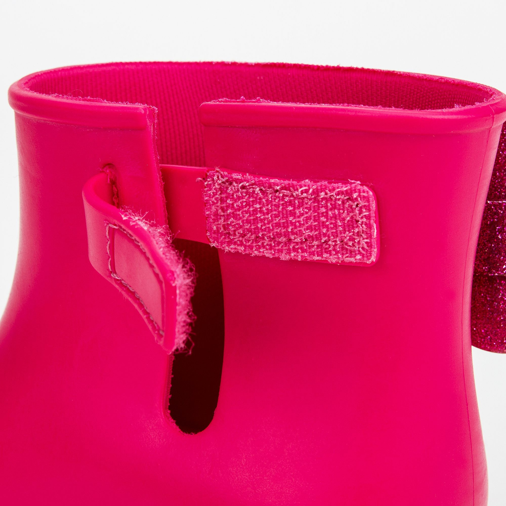 Girls Dark Pink Jelly Rainshoes with Bow
