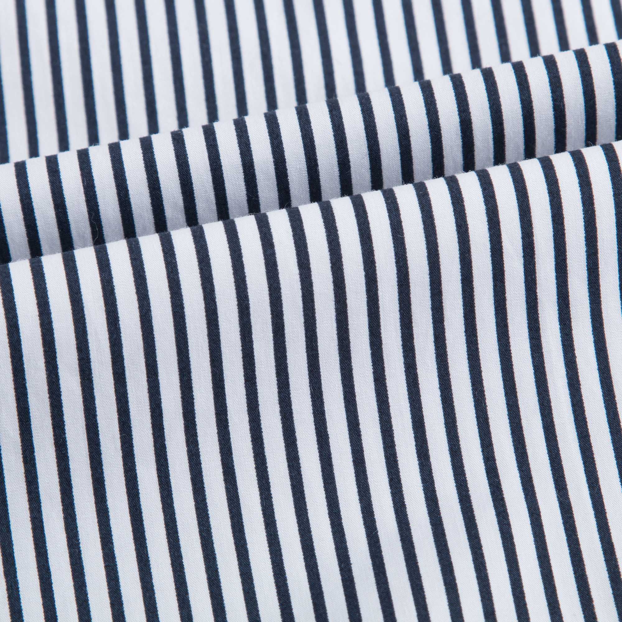 Girls Blue & White Striped Cotton Trousers