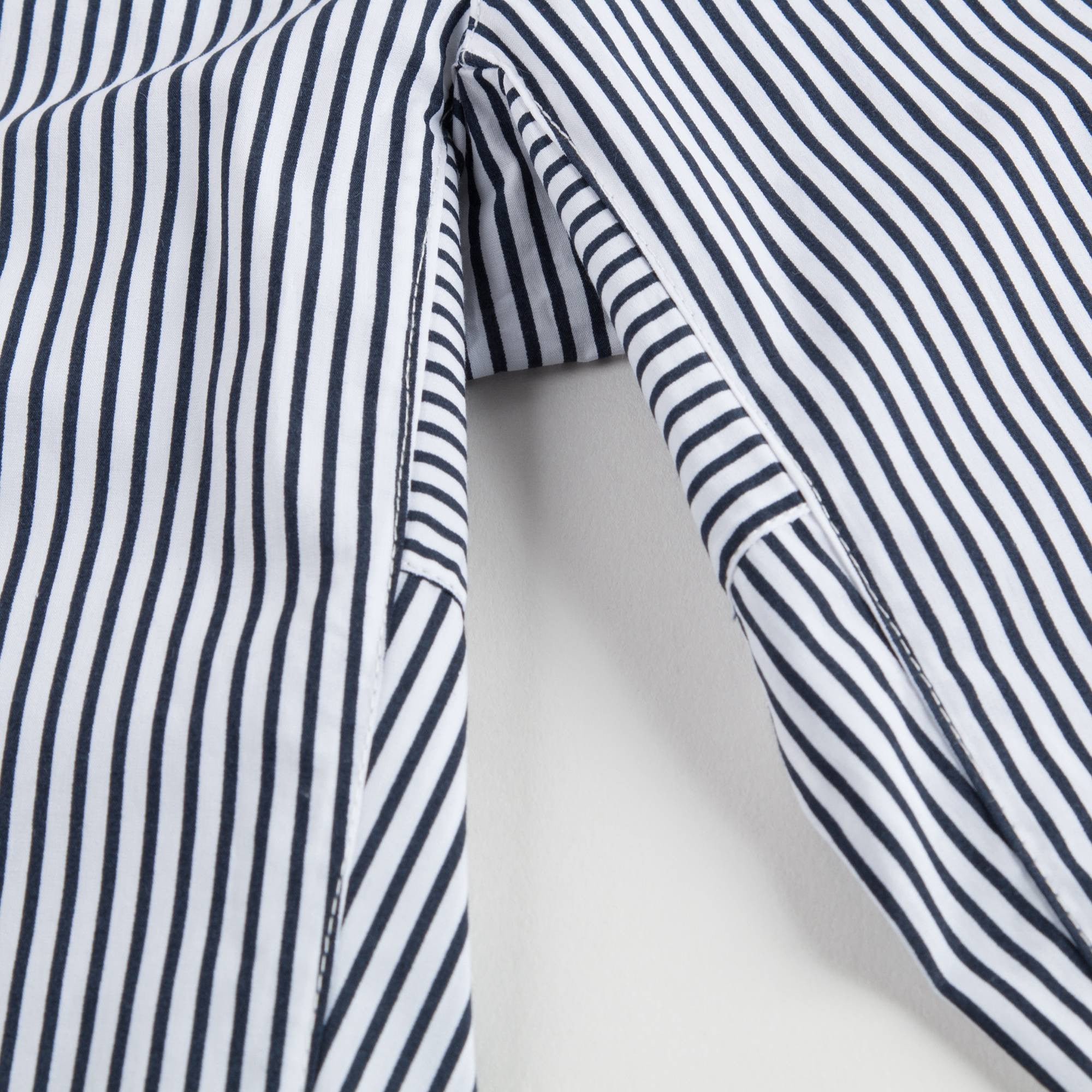 Girls Blue & White Striped Cotton Trousers