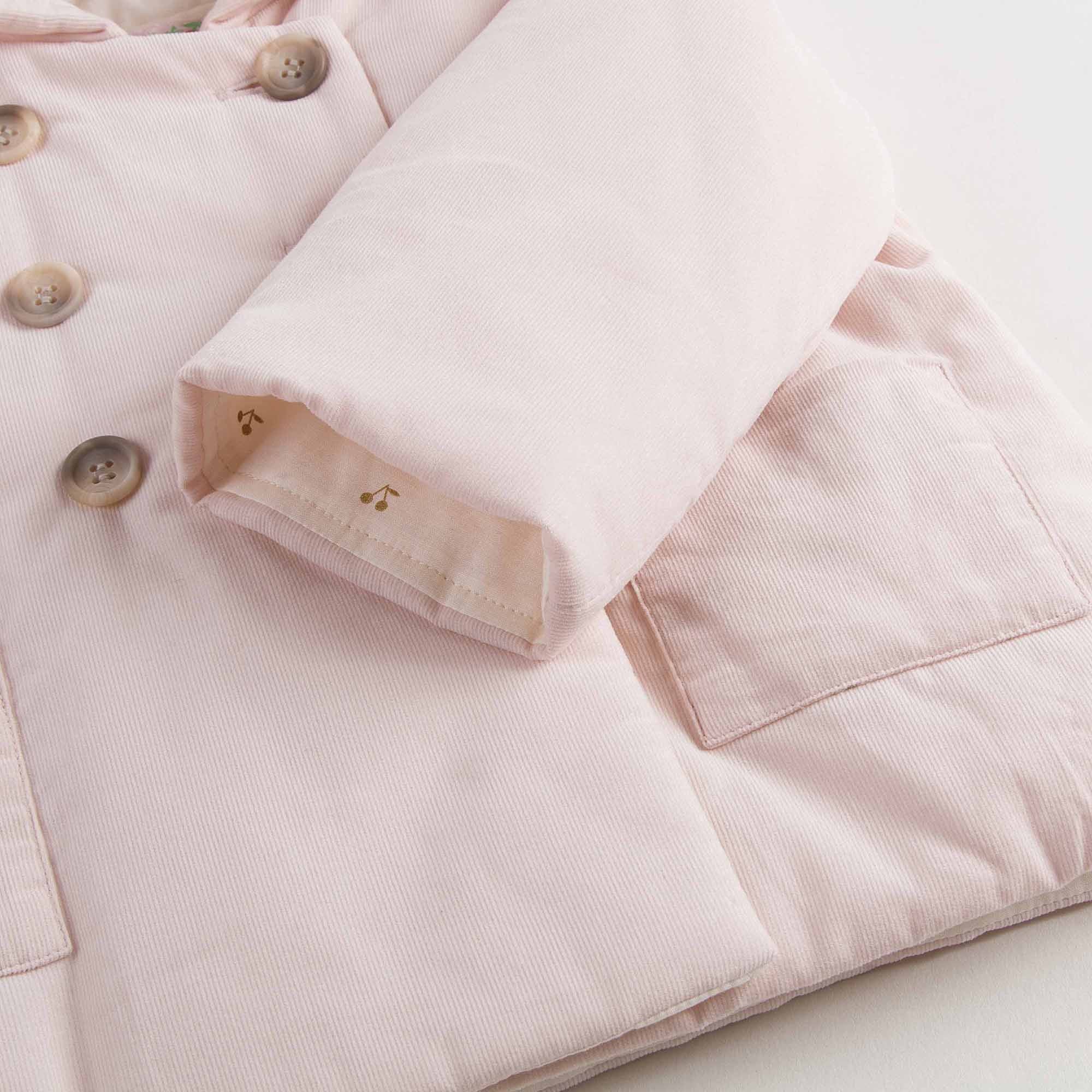 Baby Girls Light Pink Hooded Cotton Coat - CÉMAROSE | Children's Fashion Store - 5