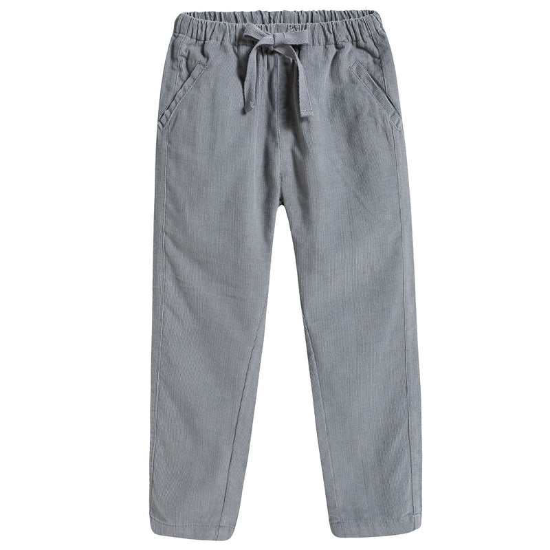 Girls Grey Cotton Trousers